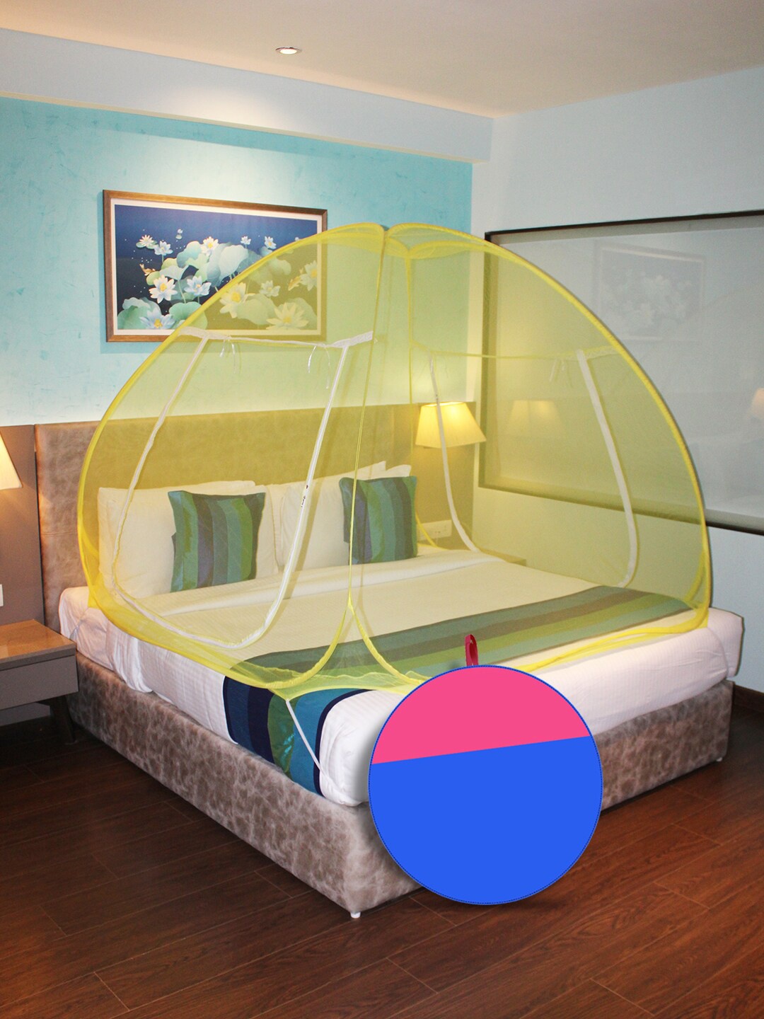 

Silver Shine Yellow Solid Foldable Mosquito Net