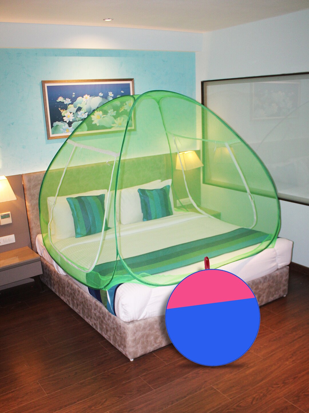 

Silver Shine Green Solid Foldable Mosquito Net