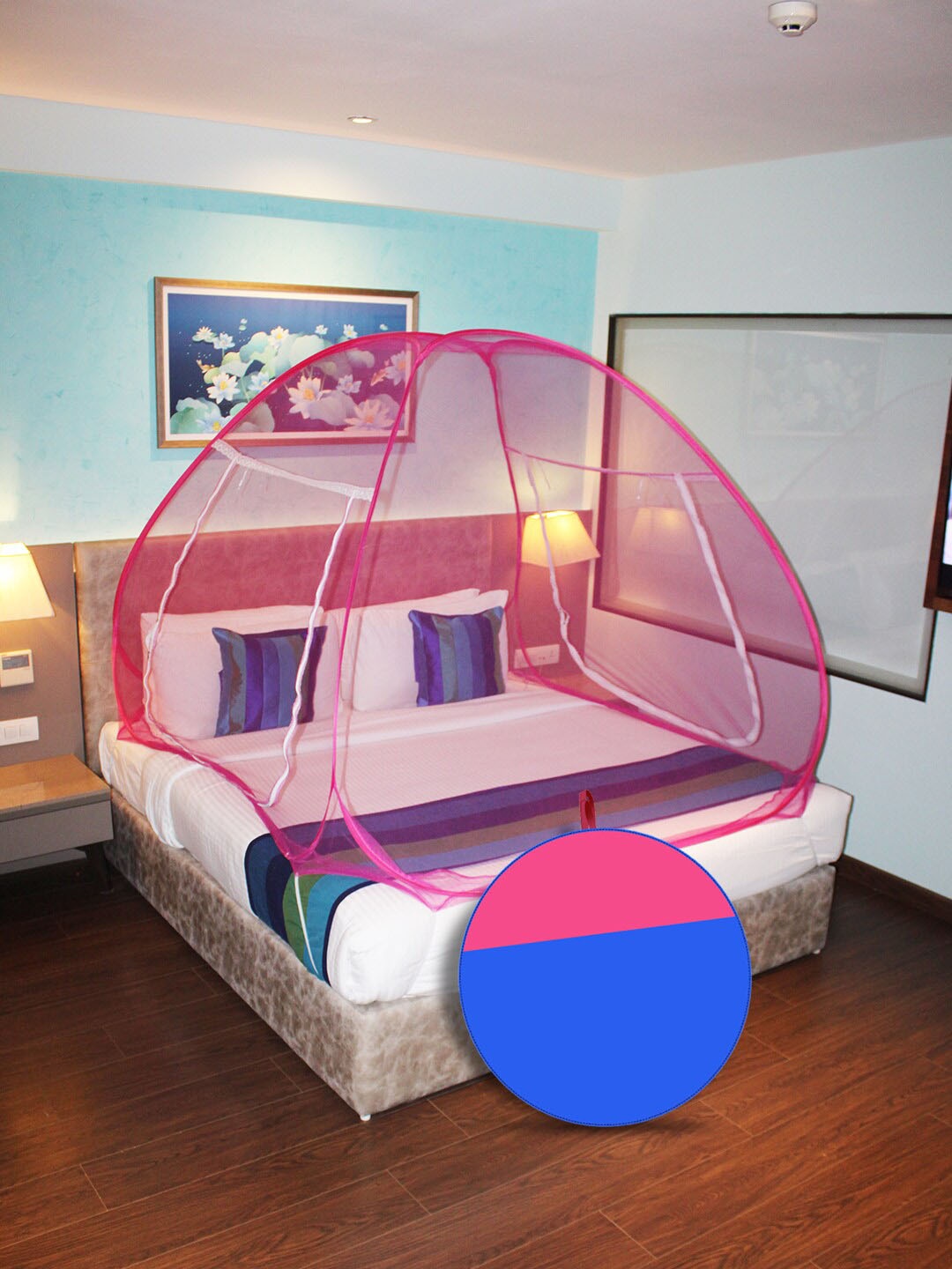 

Silver Shine Pink Solid Foldable Mosquito Net
