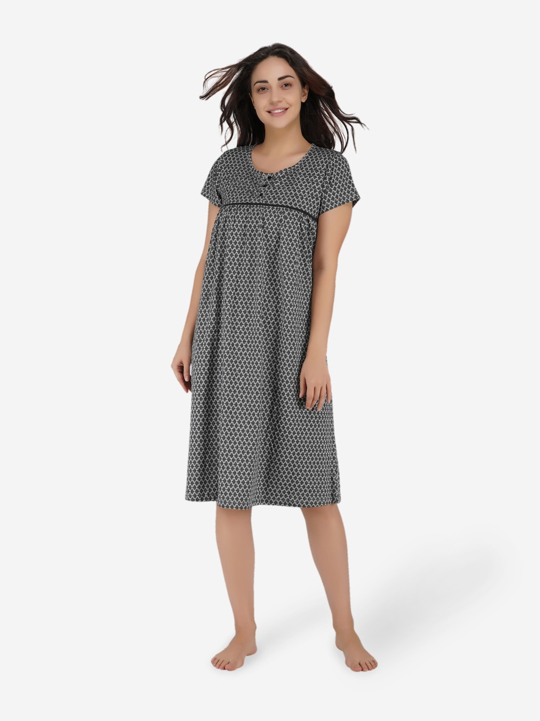 

ARTEMIS Grey Printed Nightdress