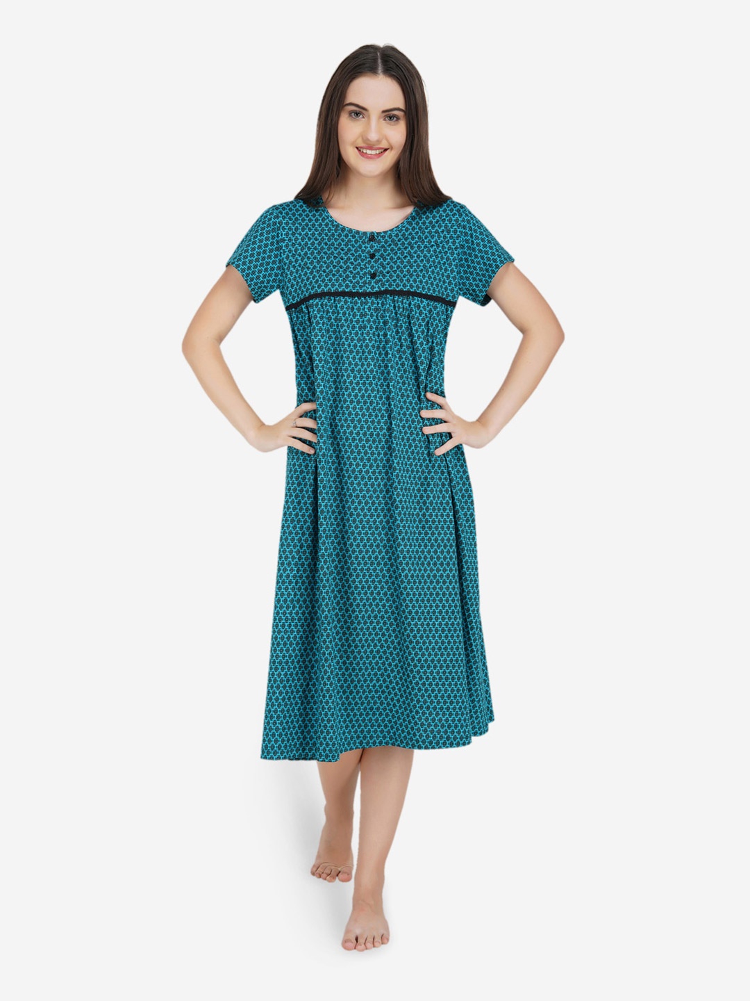 

ARTEMIS Women Green Printed Nightdress