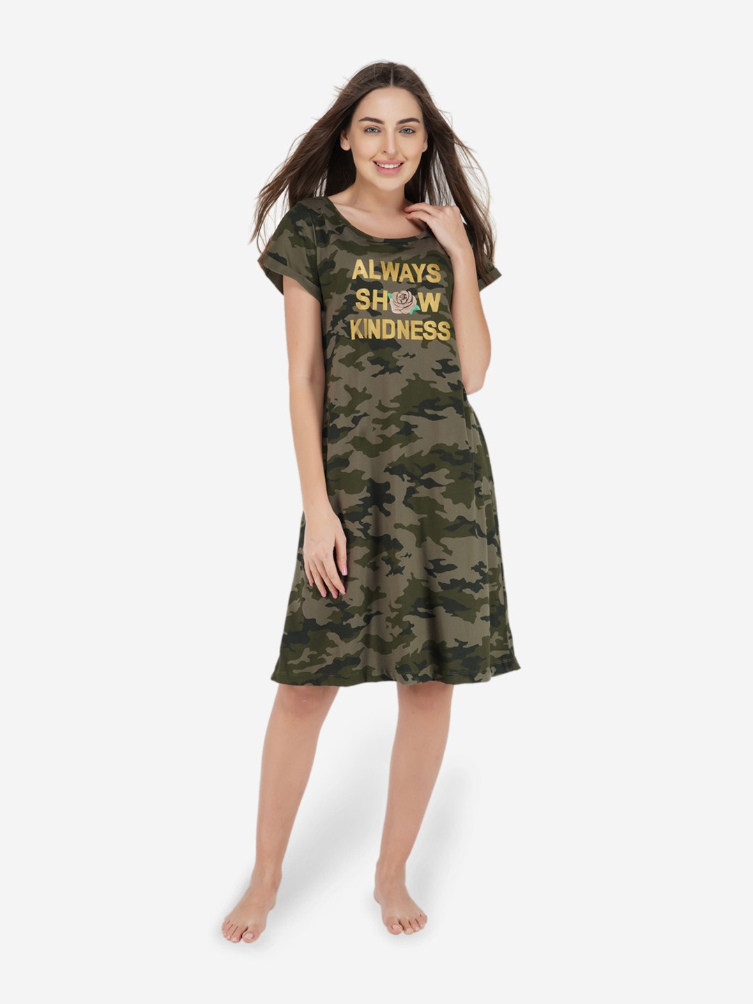

ARTEMIS Women Green Printed Nightdress
