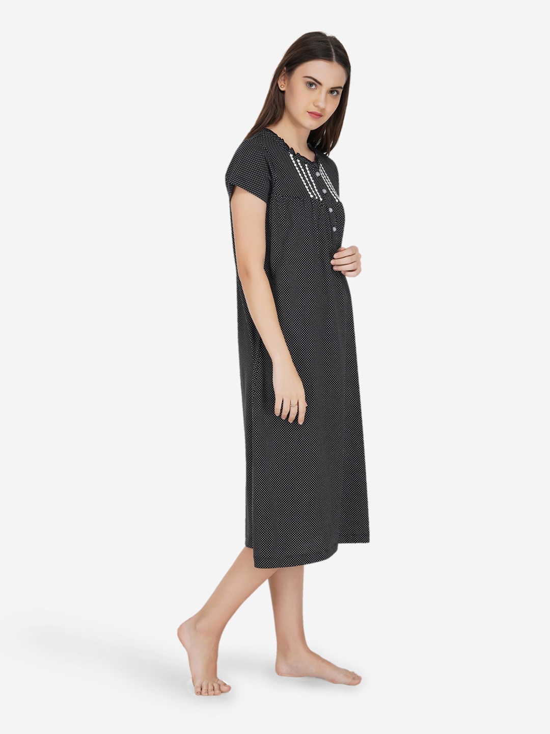 

ARTEMIS Black Printed Nightdress