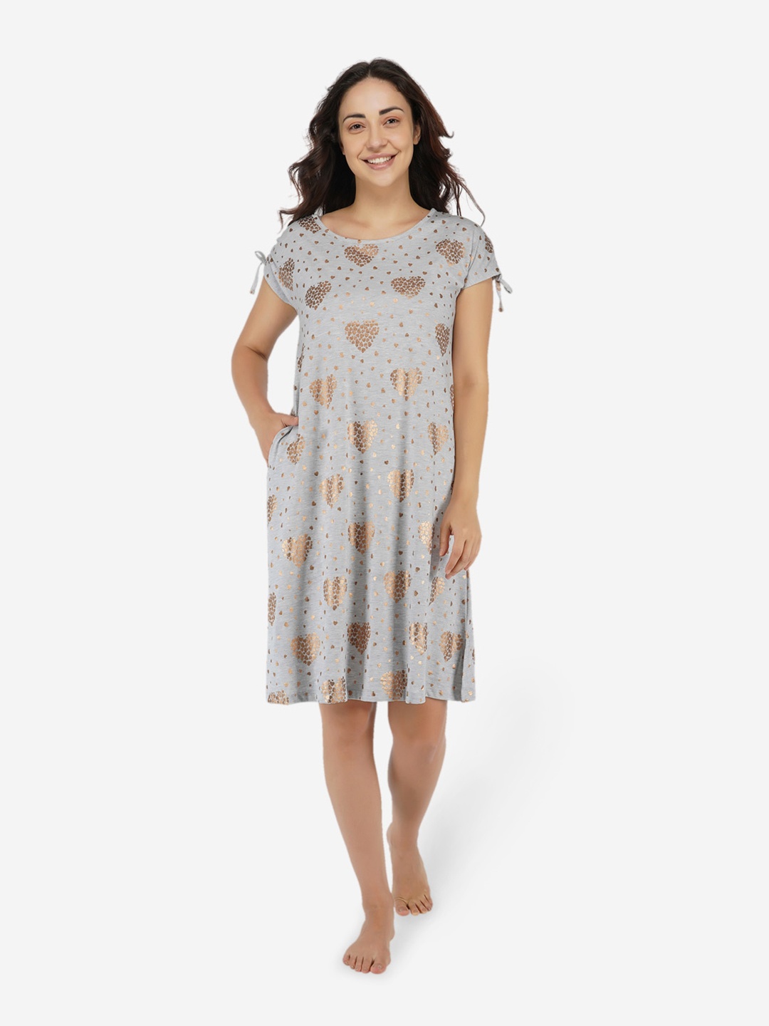 

ARTEMIS Women Grey Printed Nightdress