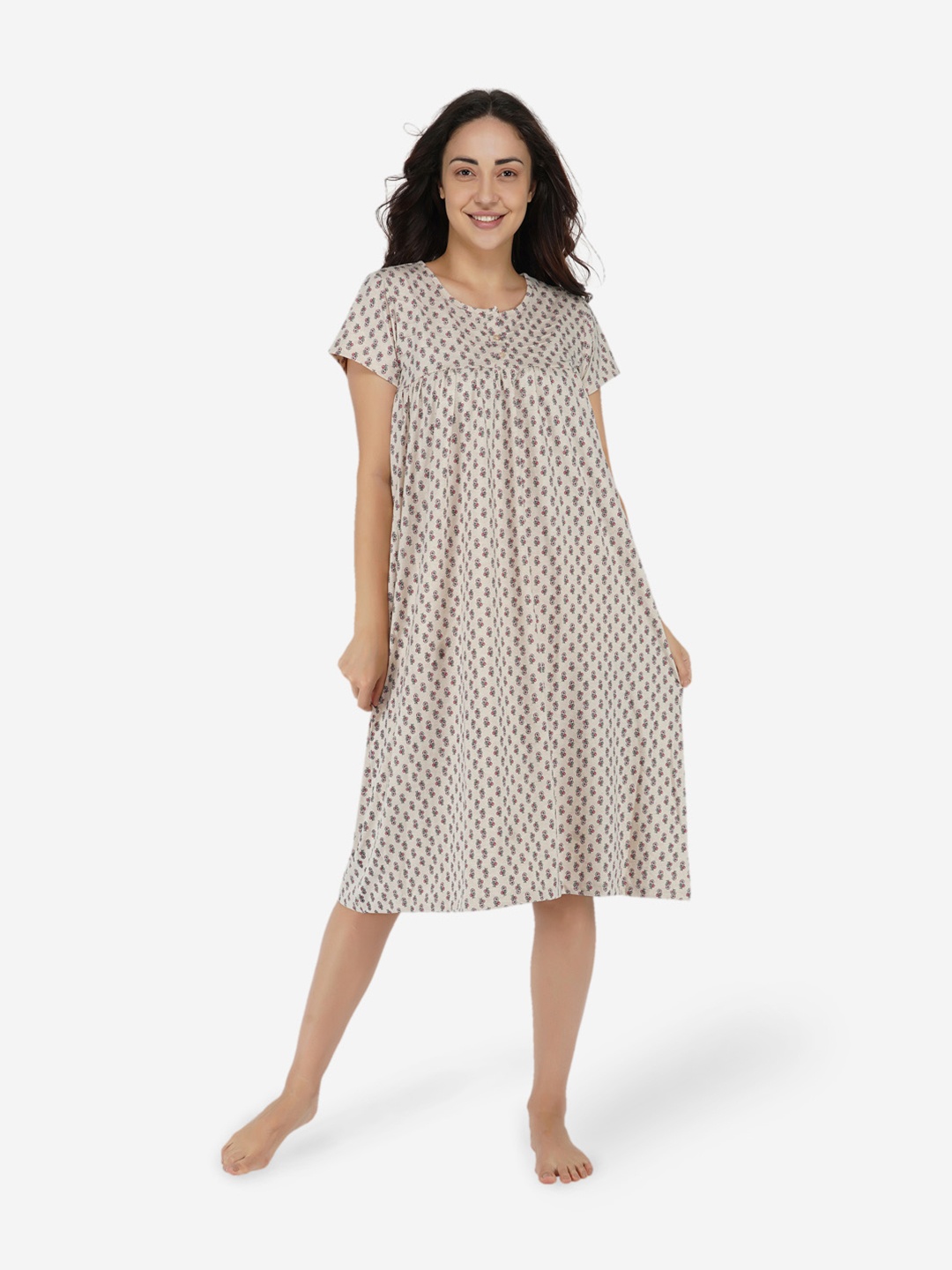 

ARTEMIS Women Beige Printed Nightdress