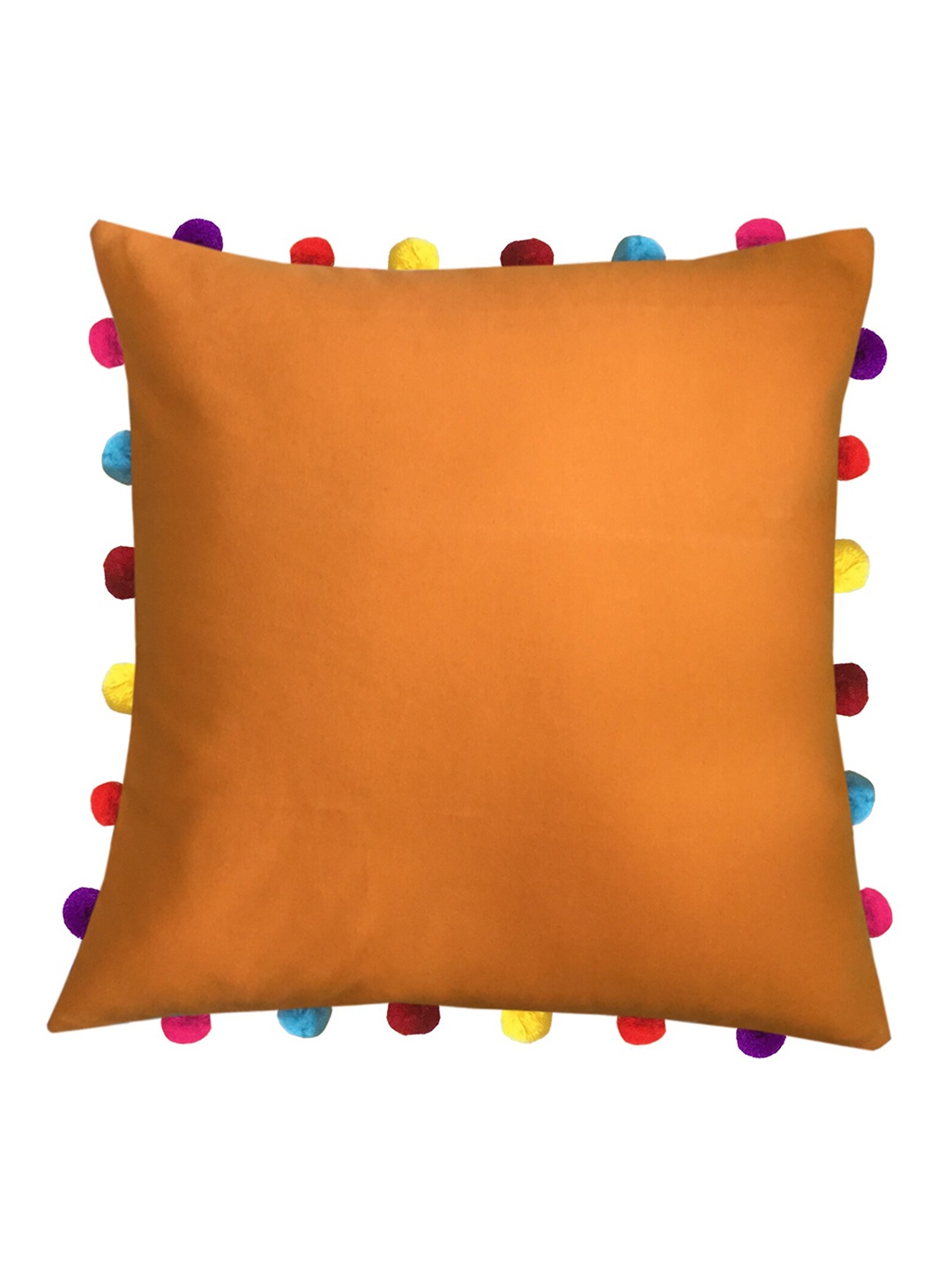 

Lushomes Orange Solid Square Cushion Covers