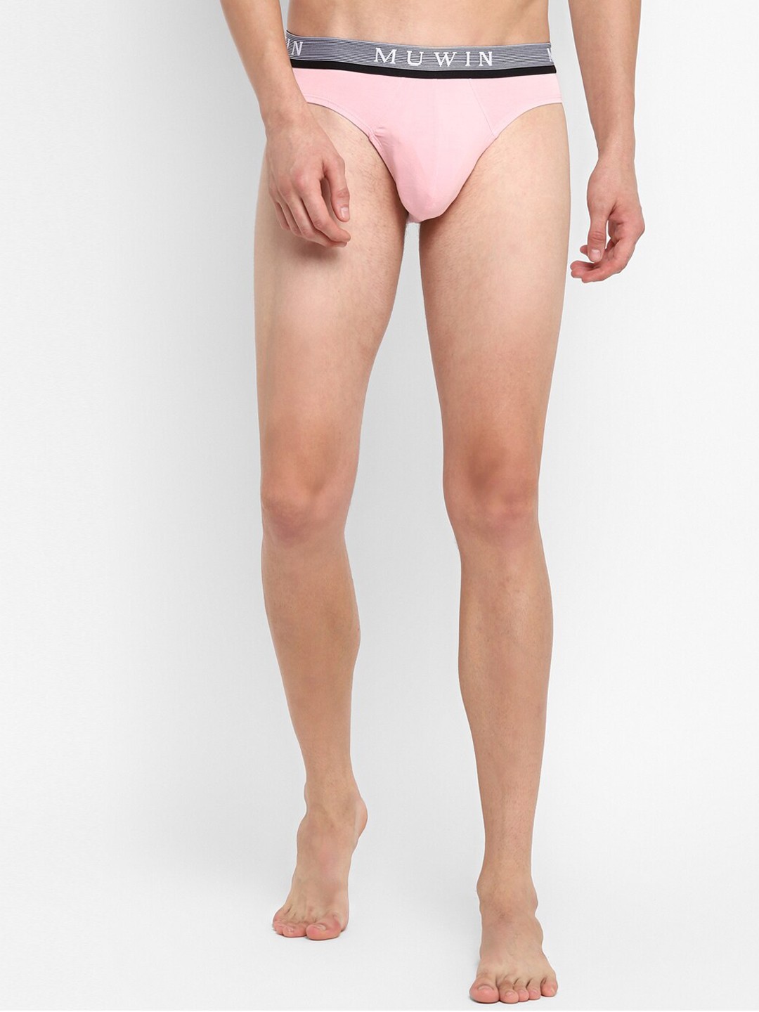 

MUWIN Men Pink Solid Supima Basic Briefs STRIPEBRIEFDUSTYPINK(S)