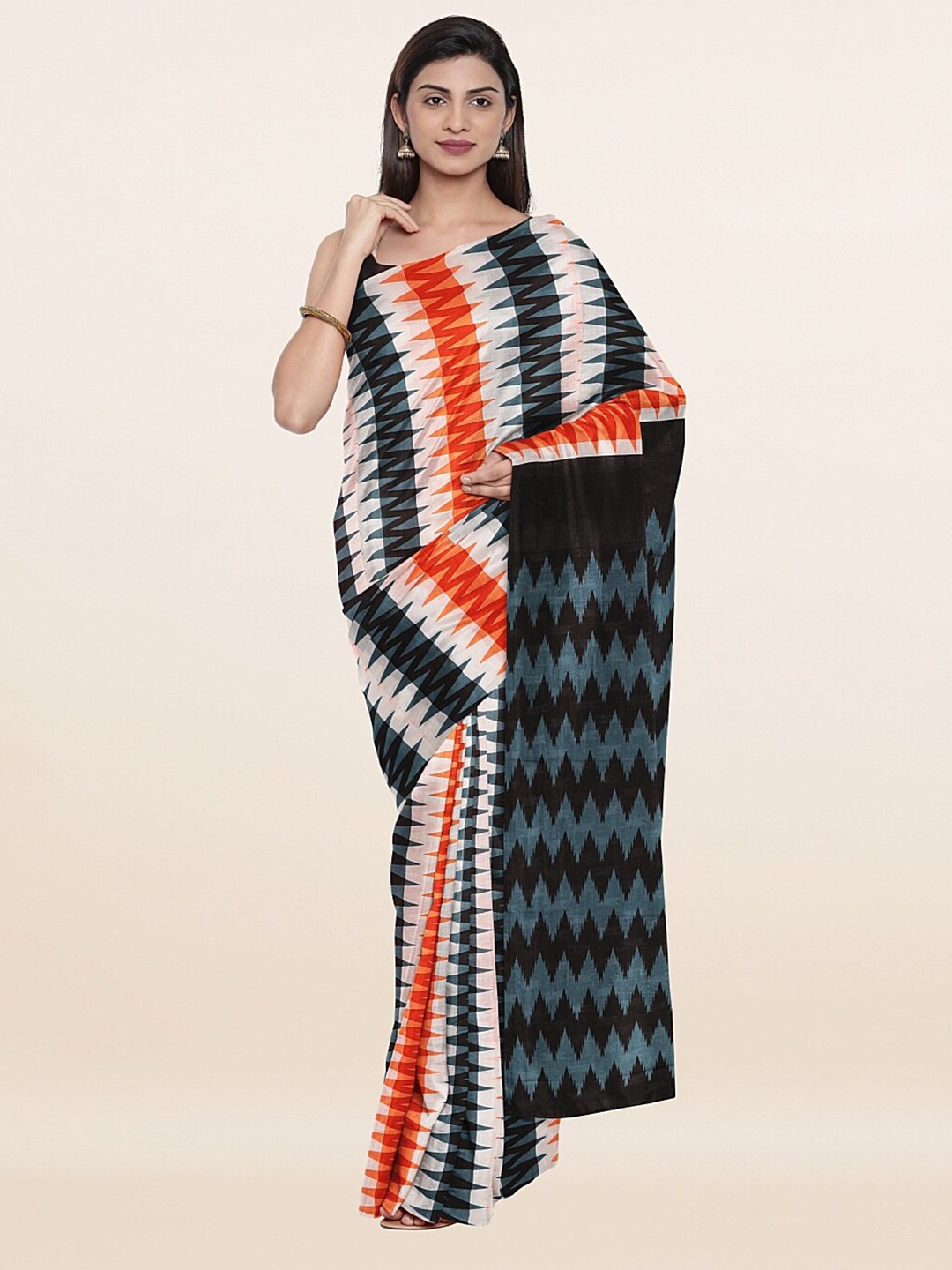 

Pothys Blue & Black Pure Cotton Saree