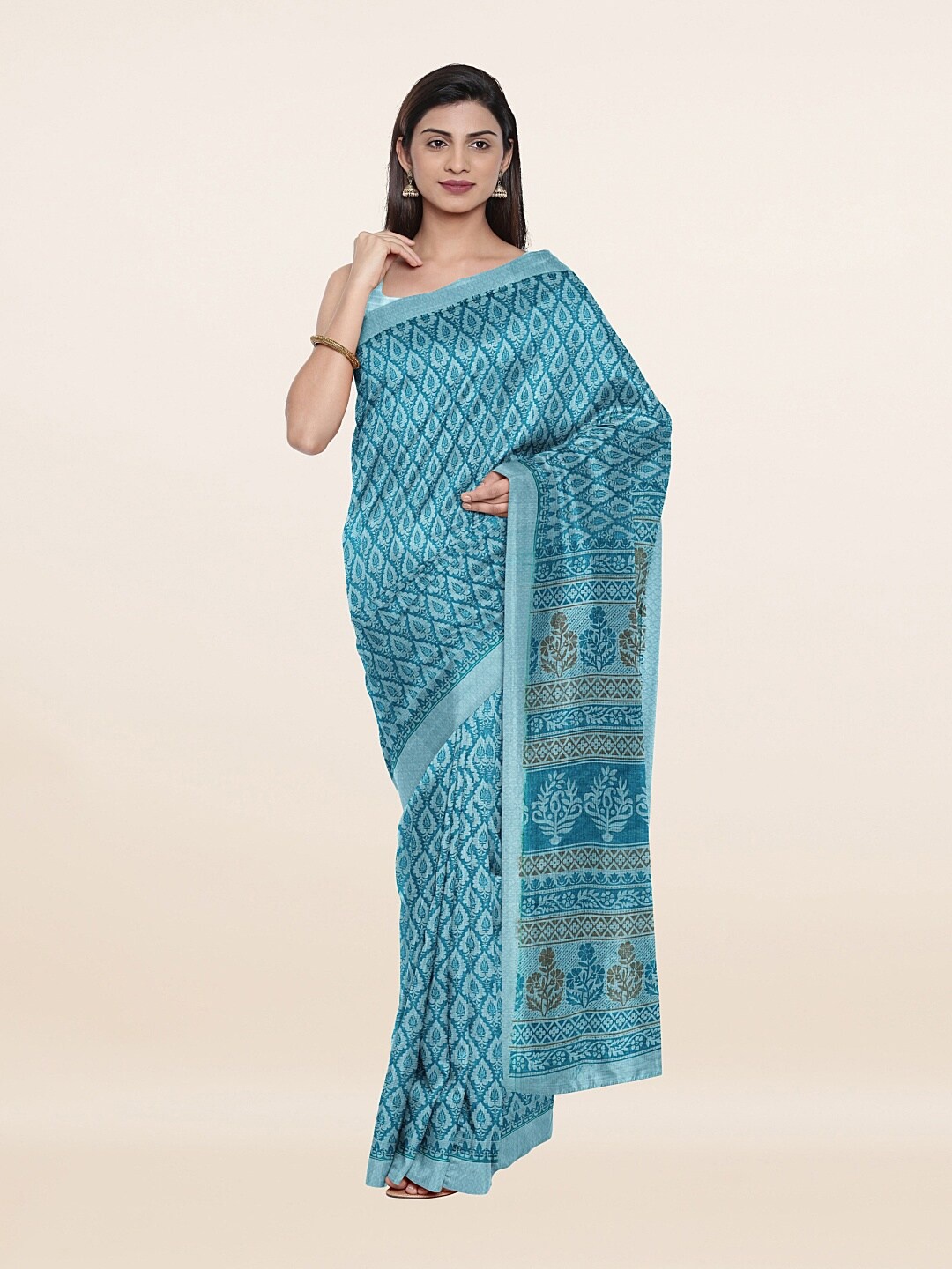 

Pothys Blue Floral Saree