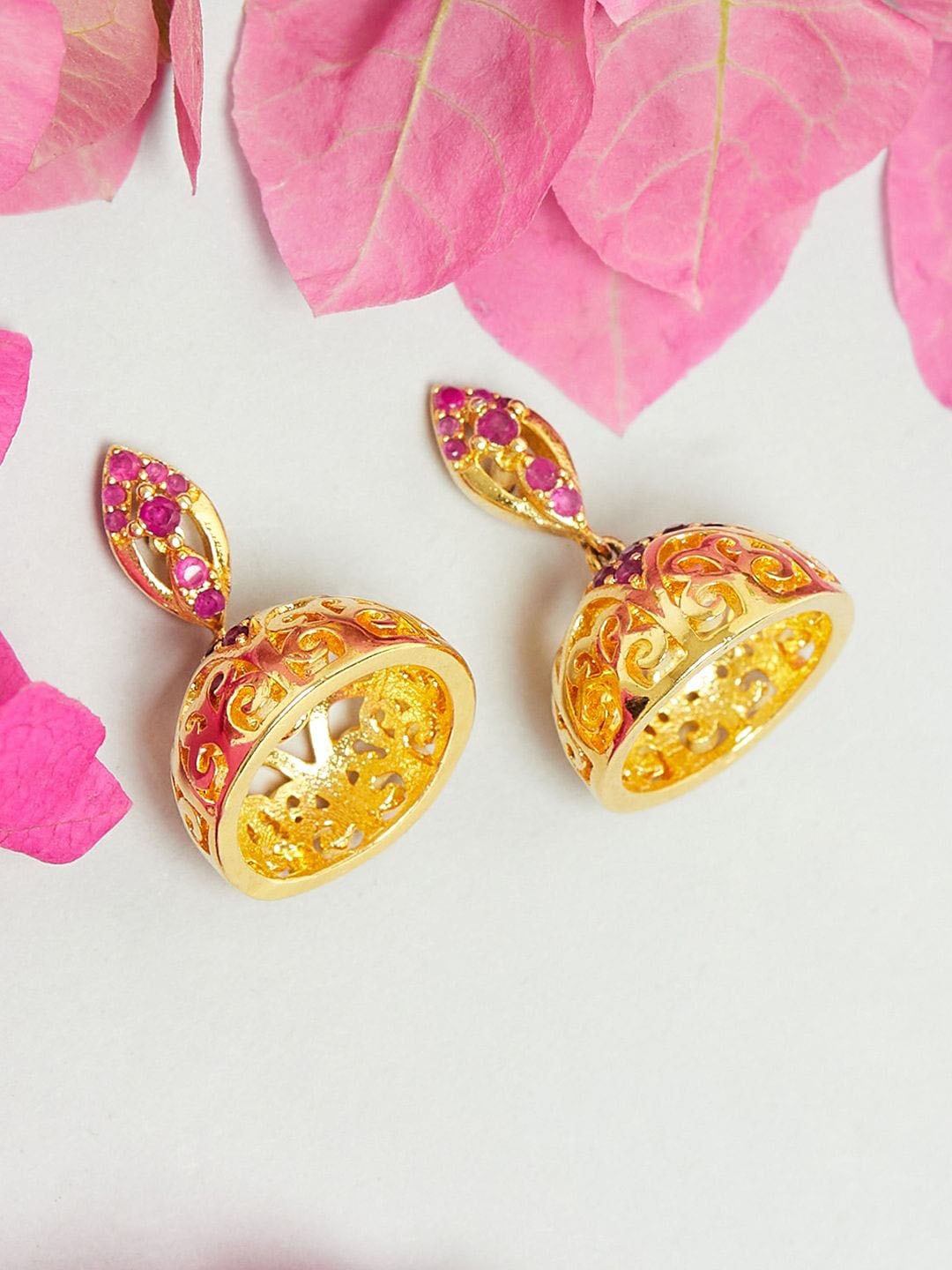 

Voylla Gold-Toned Contemporary Drop Earrings