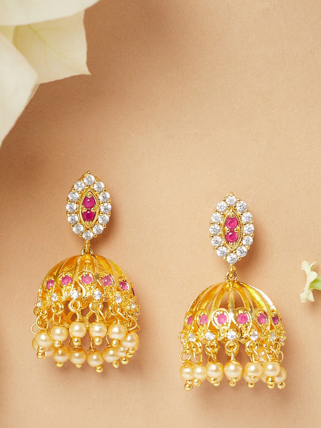 

Voylla Gold-Toned Contemporary Drop Earrings