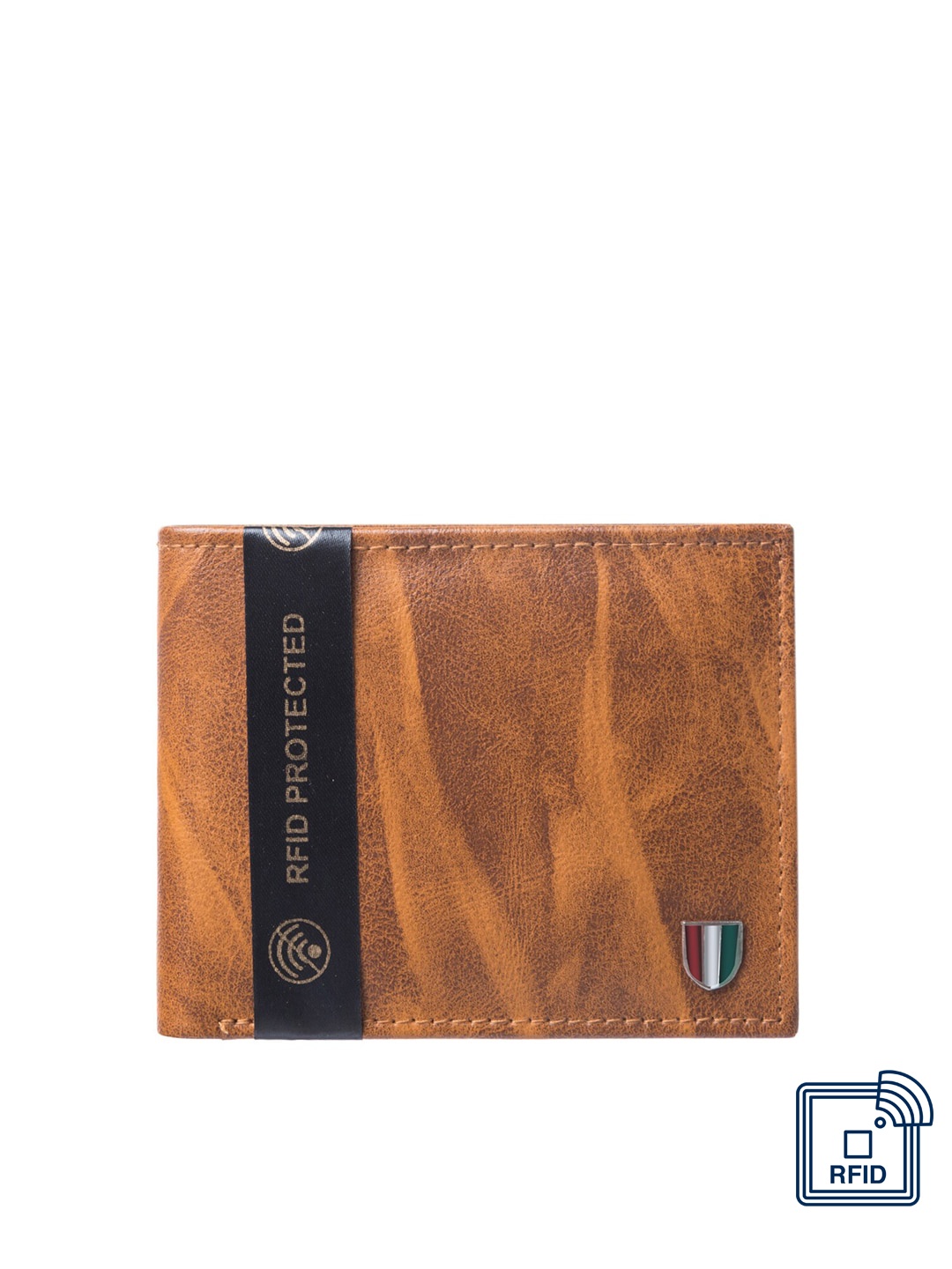 

Hidelink Men Brown Abstract Printed Two Fold Wallet