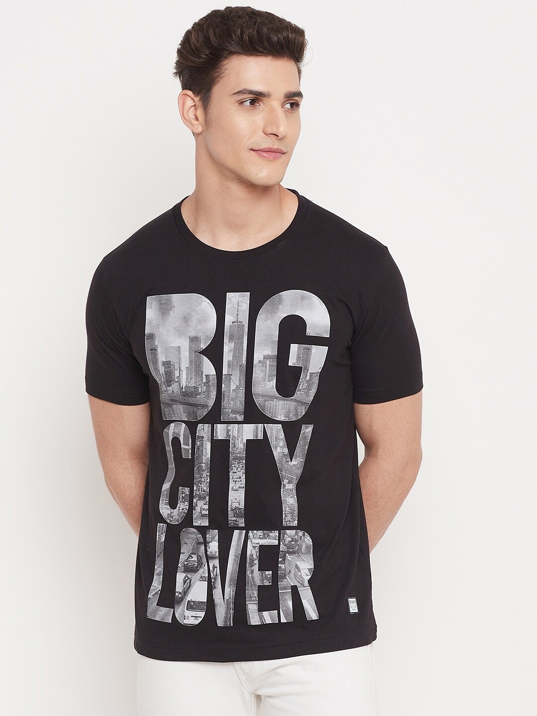 

Duke Men Black Printed Slim Fit T-shirt