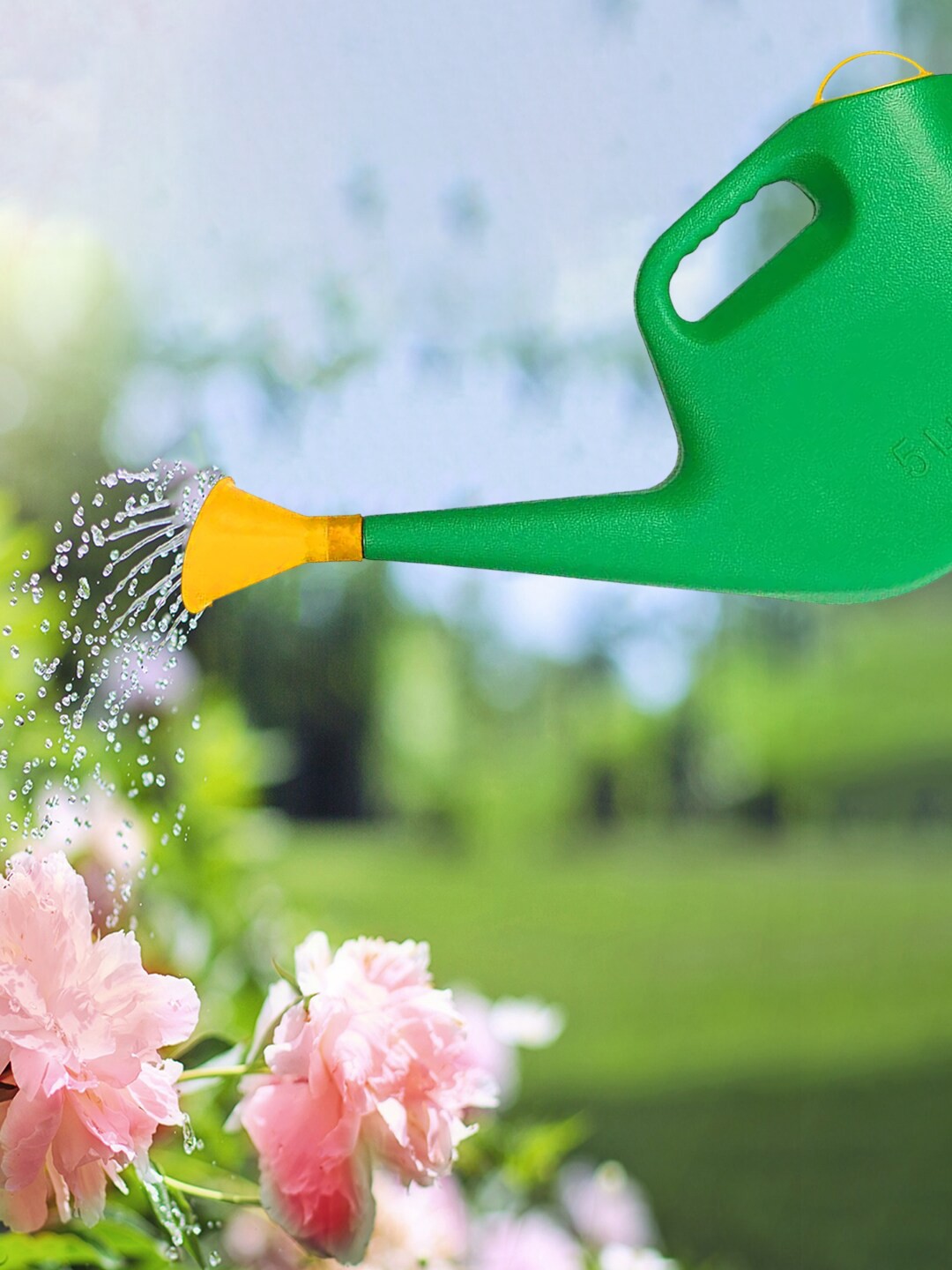 

Kuber Industries Green Plastic Squere Watering Can