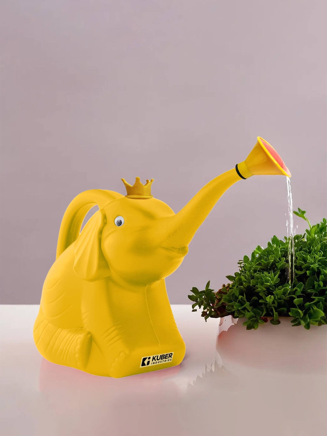 

Kuber Industries Yellow Elephant Shaped Watering Can 3L