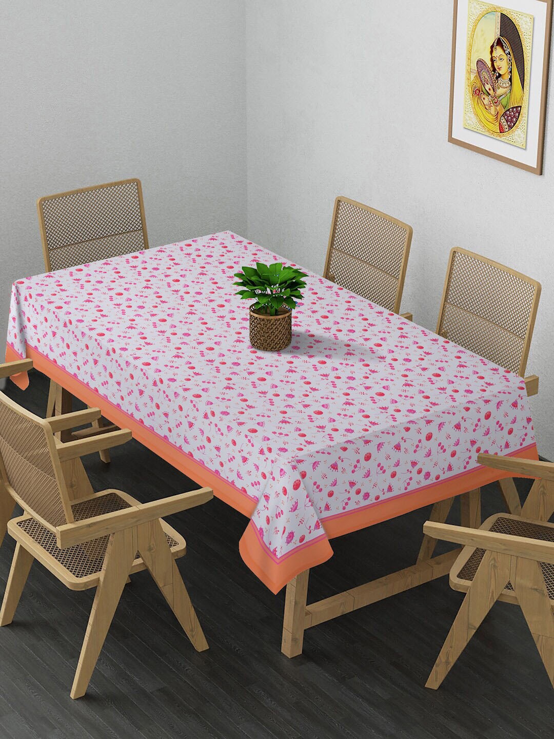 

Alina decor Red & Purple Printed Table Cover