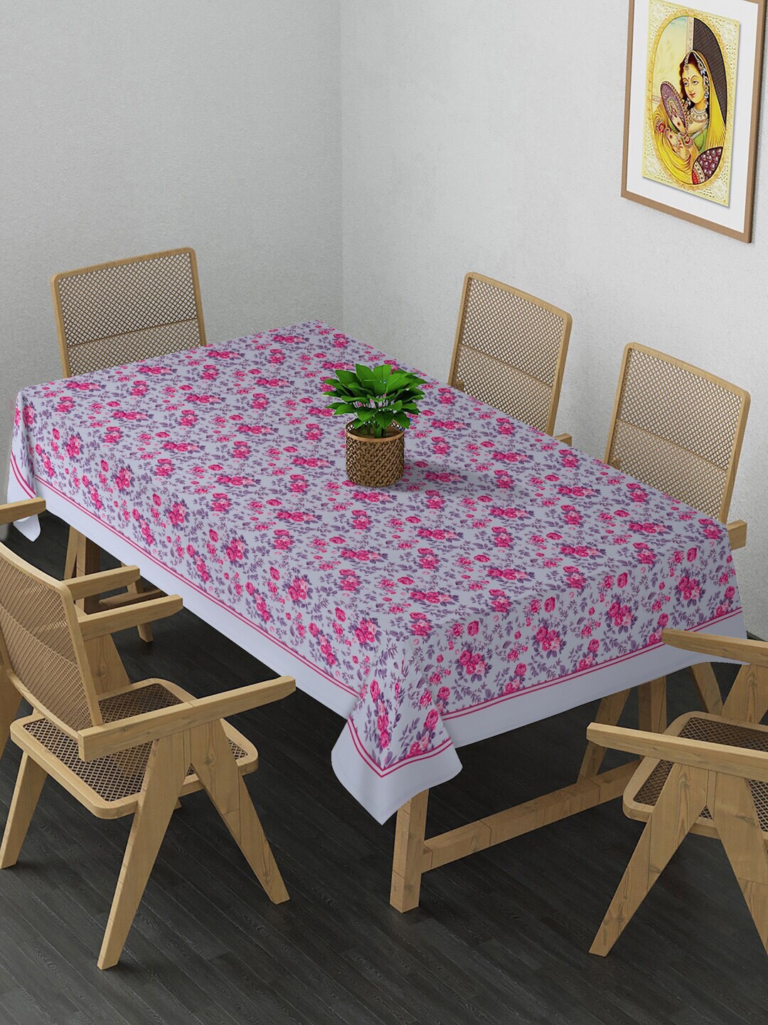 

Alina decor Pink & Grey Digital Printed Table Cover