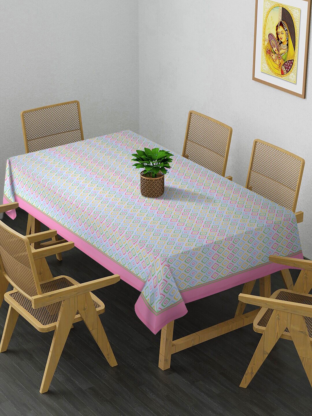 

Alina decor Green & Yellow Printed 4-Seater Rectangle Table Covers