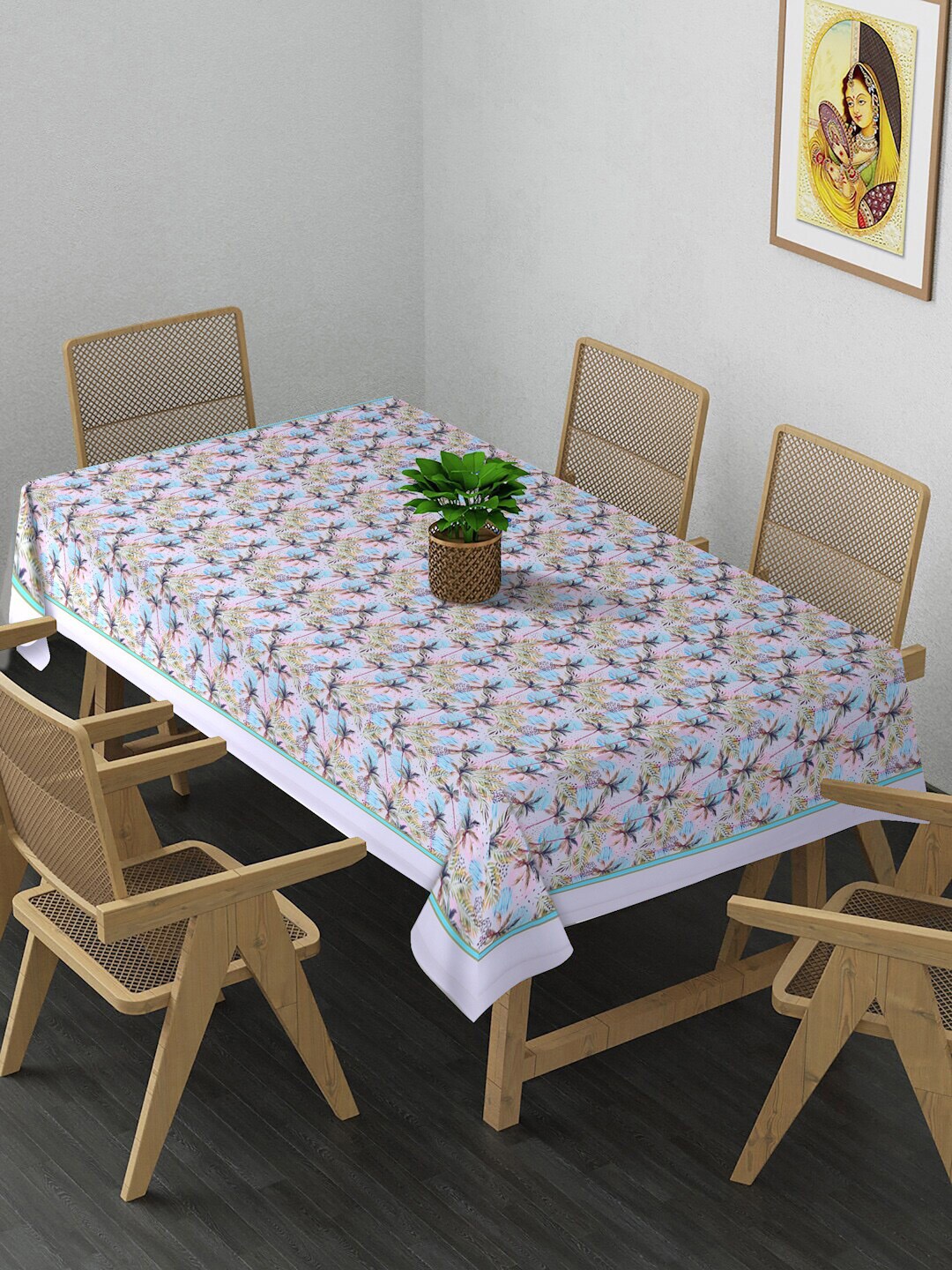 

Alina decor Pink & Blue Printed 4-Seater Rectangle Table Covers