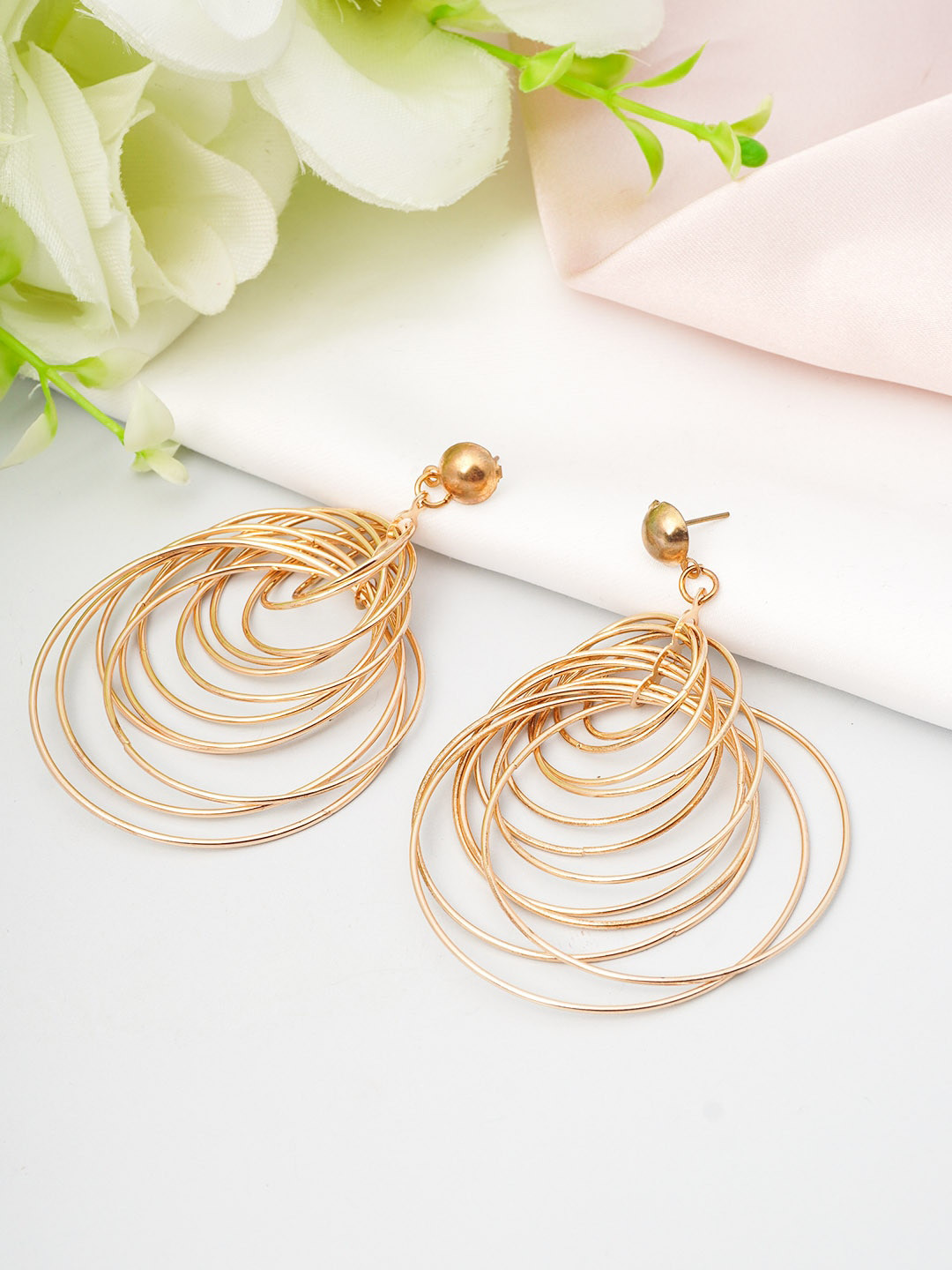 

Emmie Women Gold-Toned Contemporary Drop Earrings