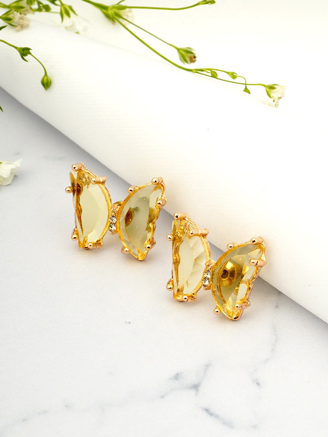 

Emmie Yellow Contemporary Butterfly Studs Earrings