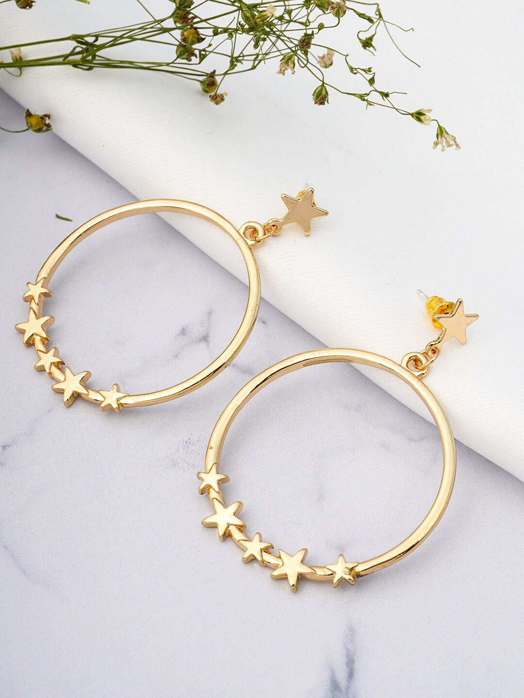 

Emmie Gold-Plated Contemporary Drop Earrings, Na