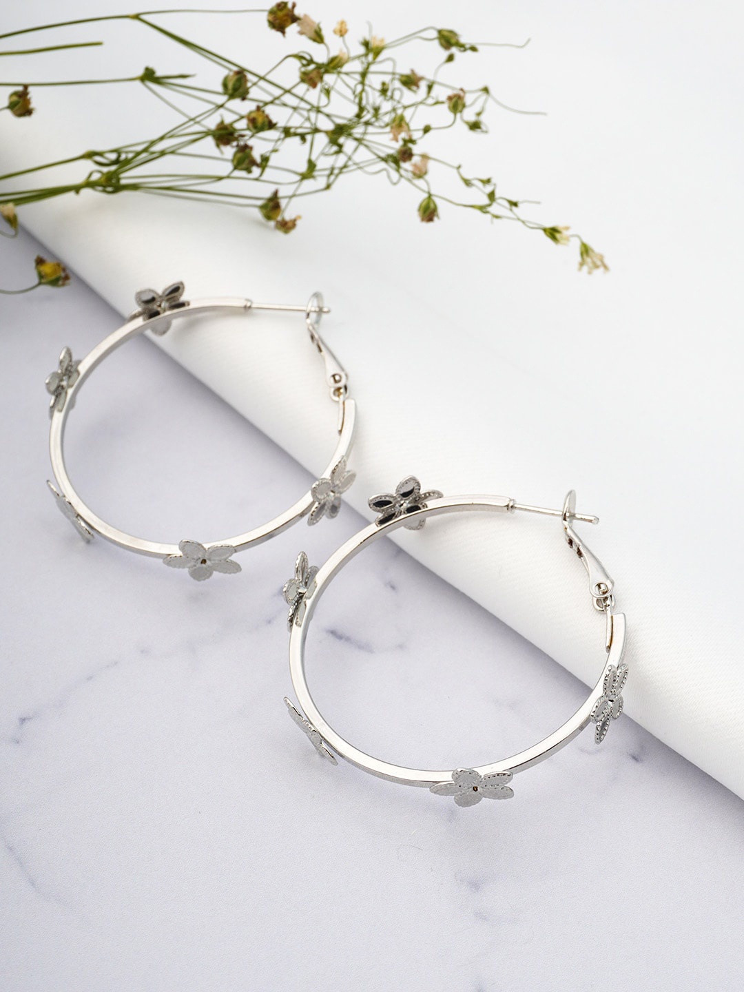 

Emmie Silver-Toned Circular Hoop Earrings