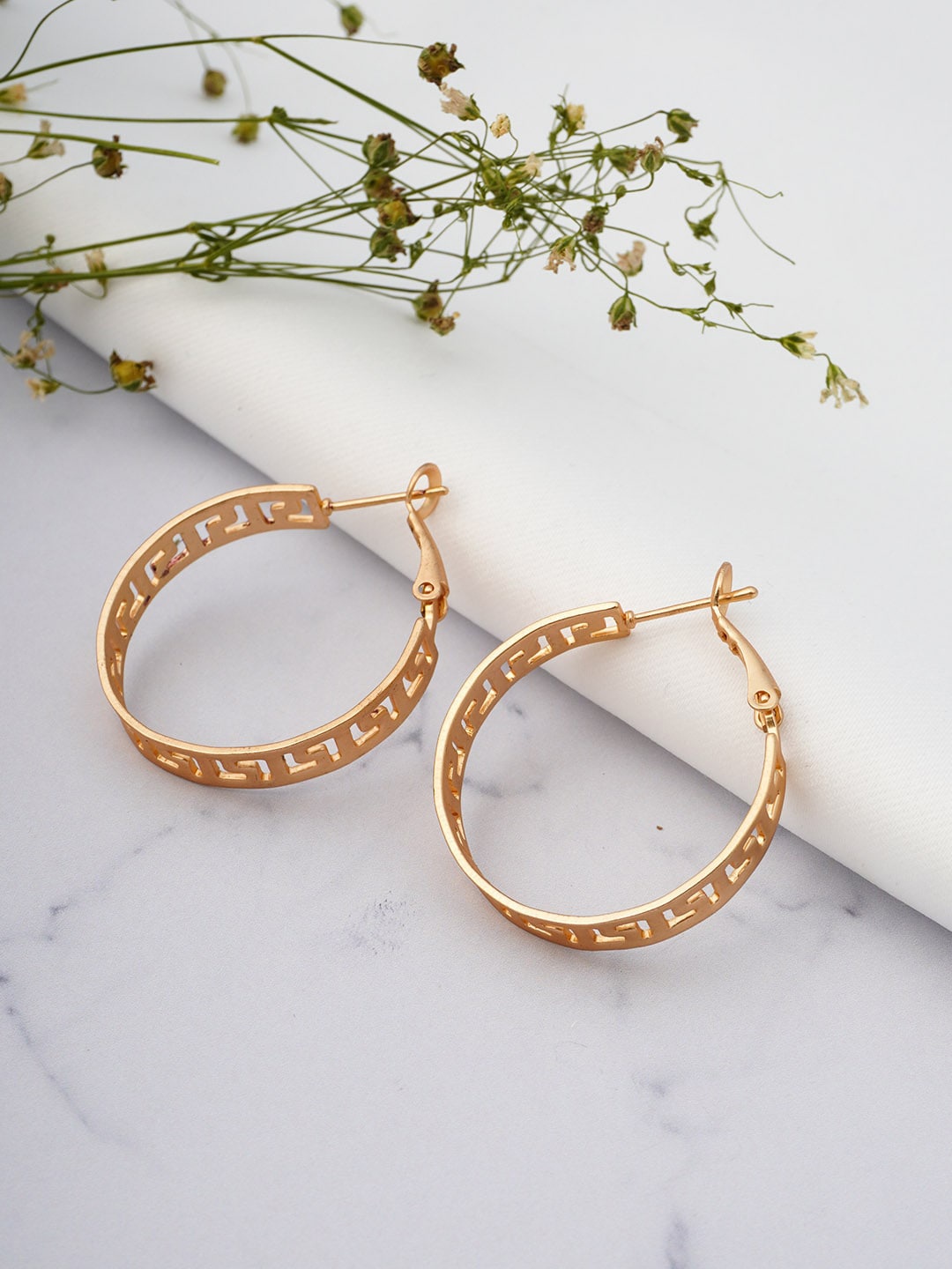 

Emmie Gold-Toned Contemporary Hoop Earrings