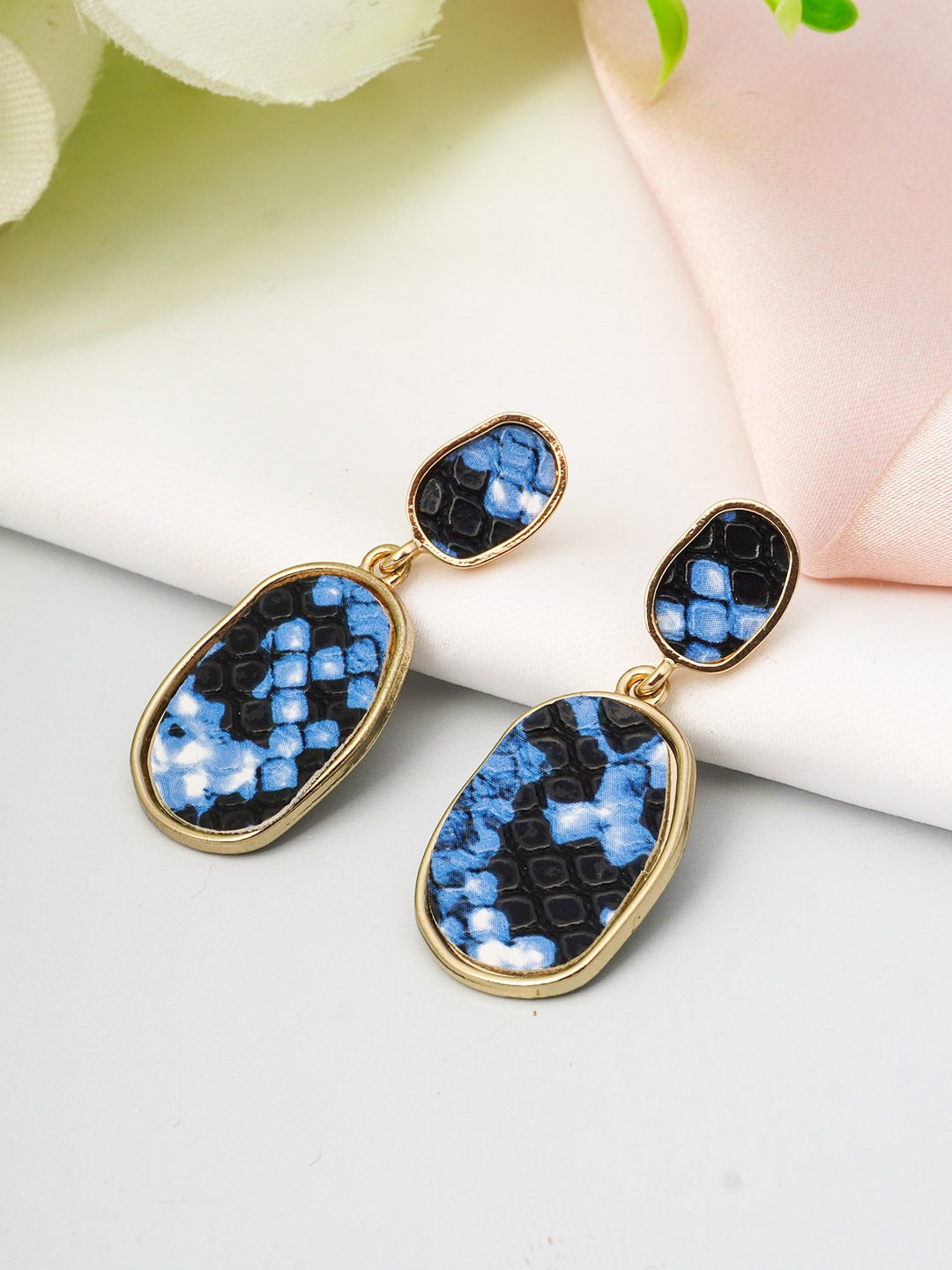 

Emmie Blue & Black Contemporary Drop Earrings
