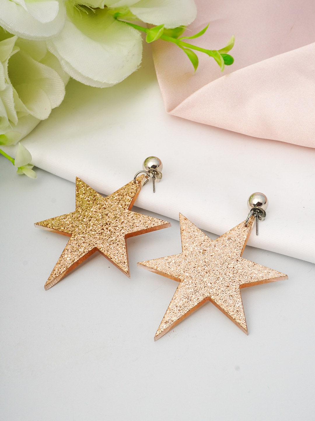 

Emmie Gold-Toned Star Shaped Drop Earrings