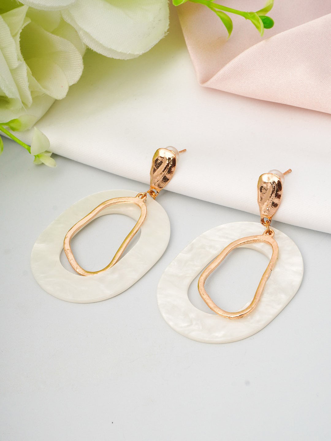 

Emmie Women Gold-Toned Contemporary Drop Earrings