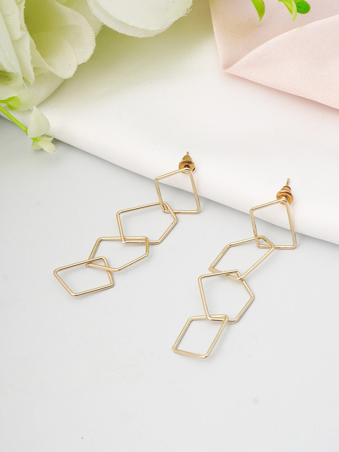 

Emmie Gold-Toned Contemporary Drop Earrings