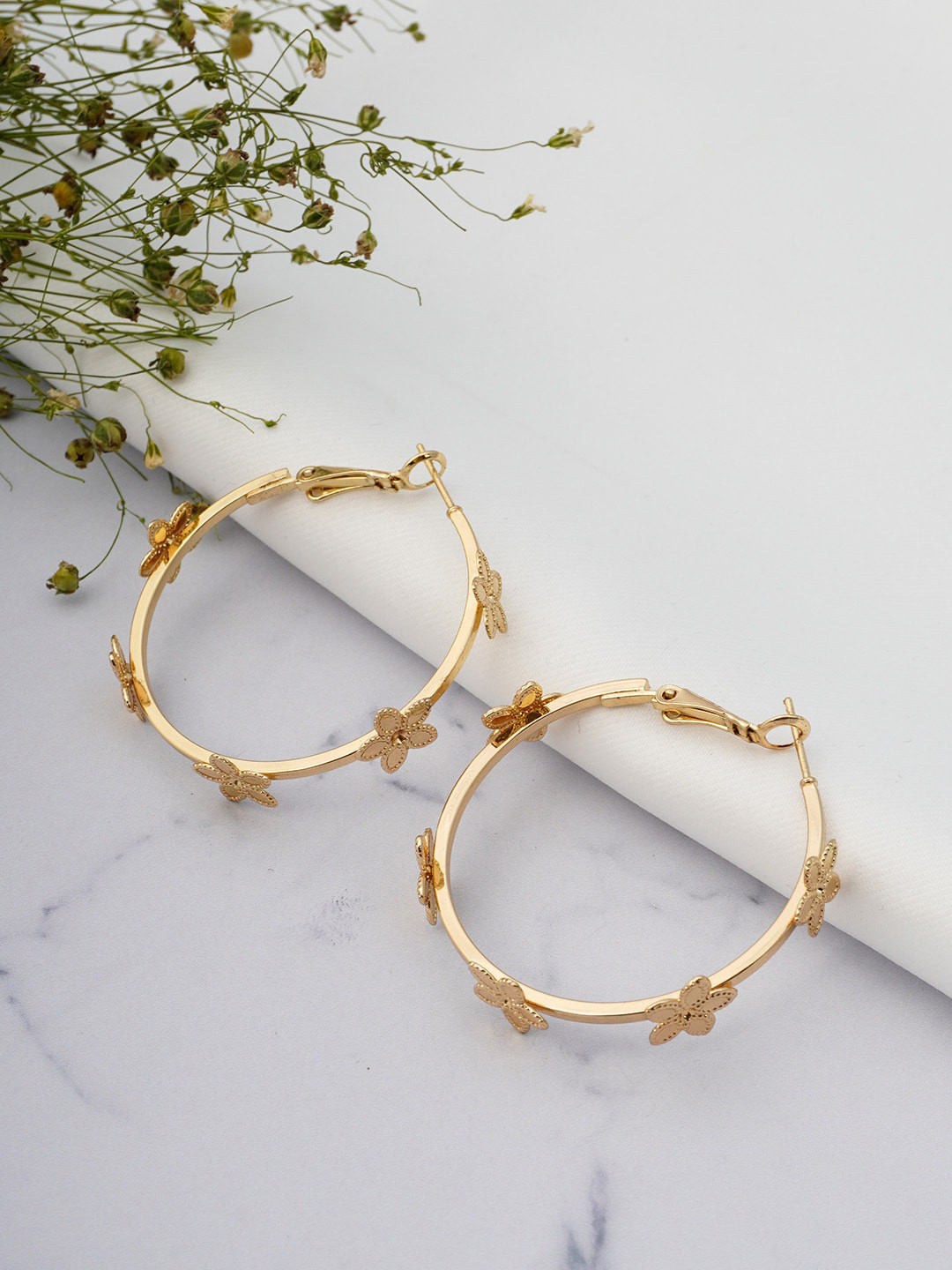 

Emmie Gold-Toned Contemporary Hoop Earrings