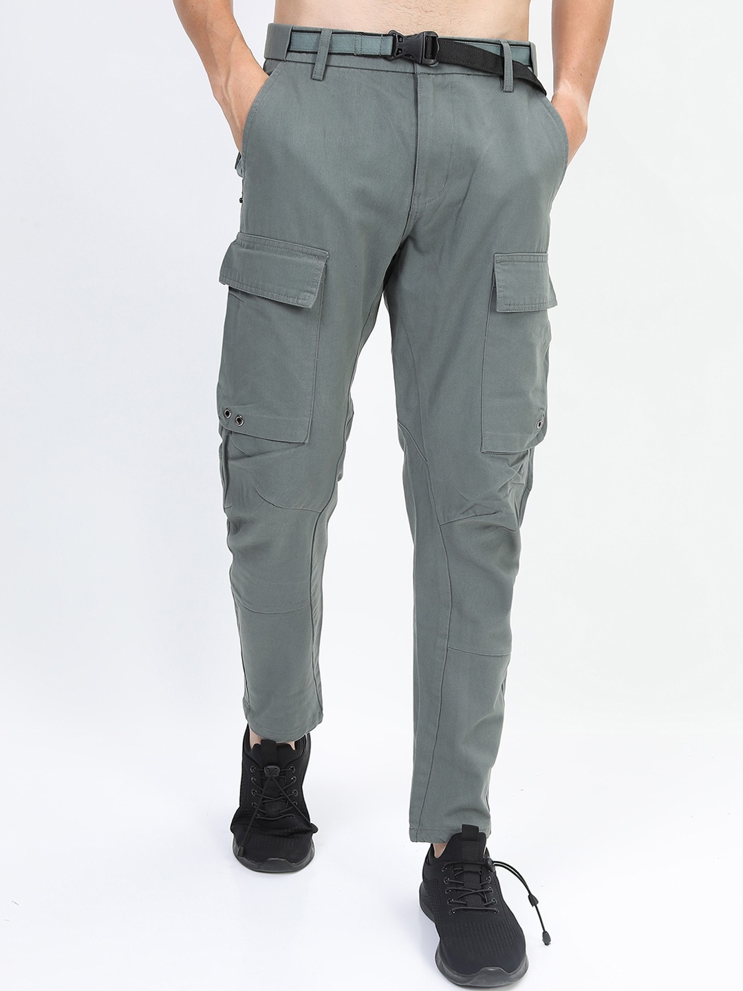 

KETCH Men Green Cargos Cotton Trousers