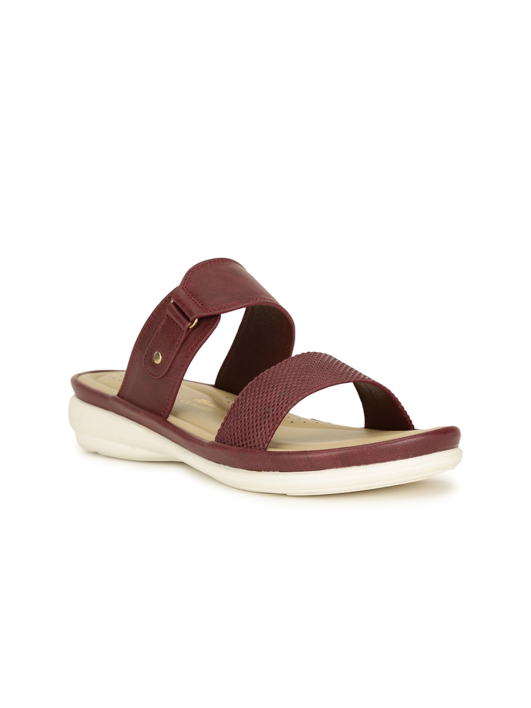 

Bata comfit Women Beige and Maroon Open Toe Flats