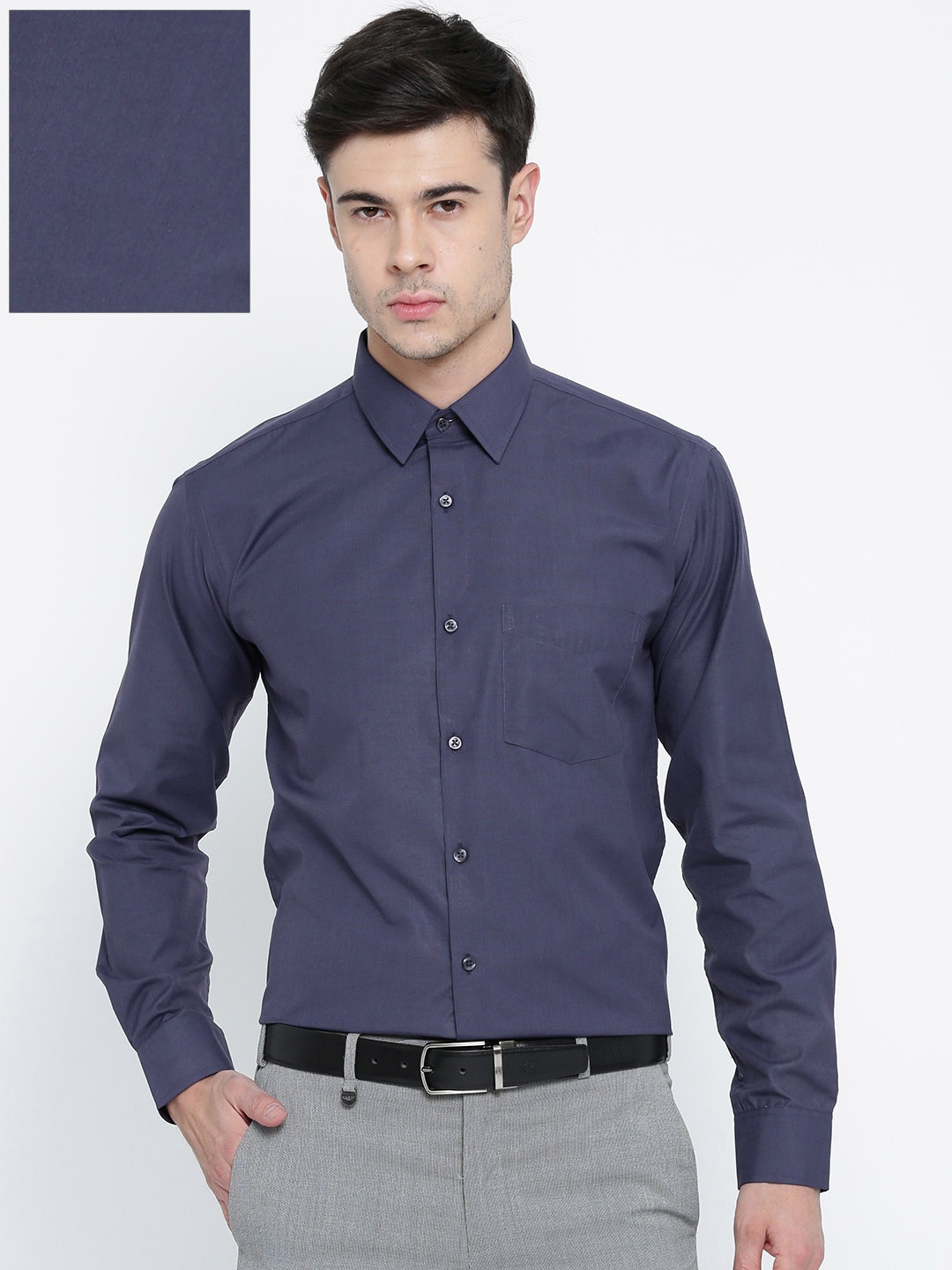 

Hancock Men Purple Slim Fit Solid Formal Shirt