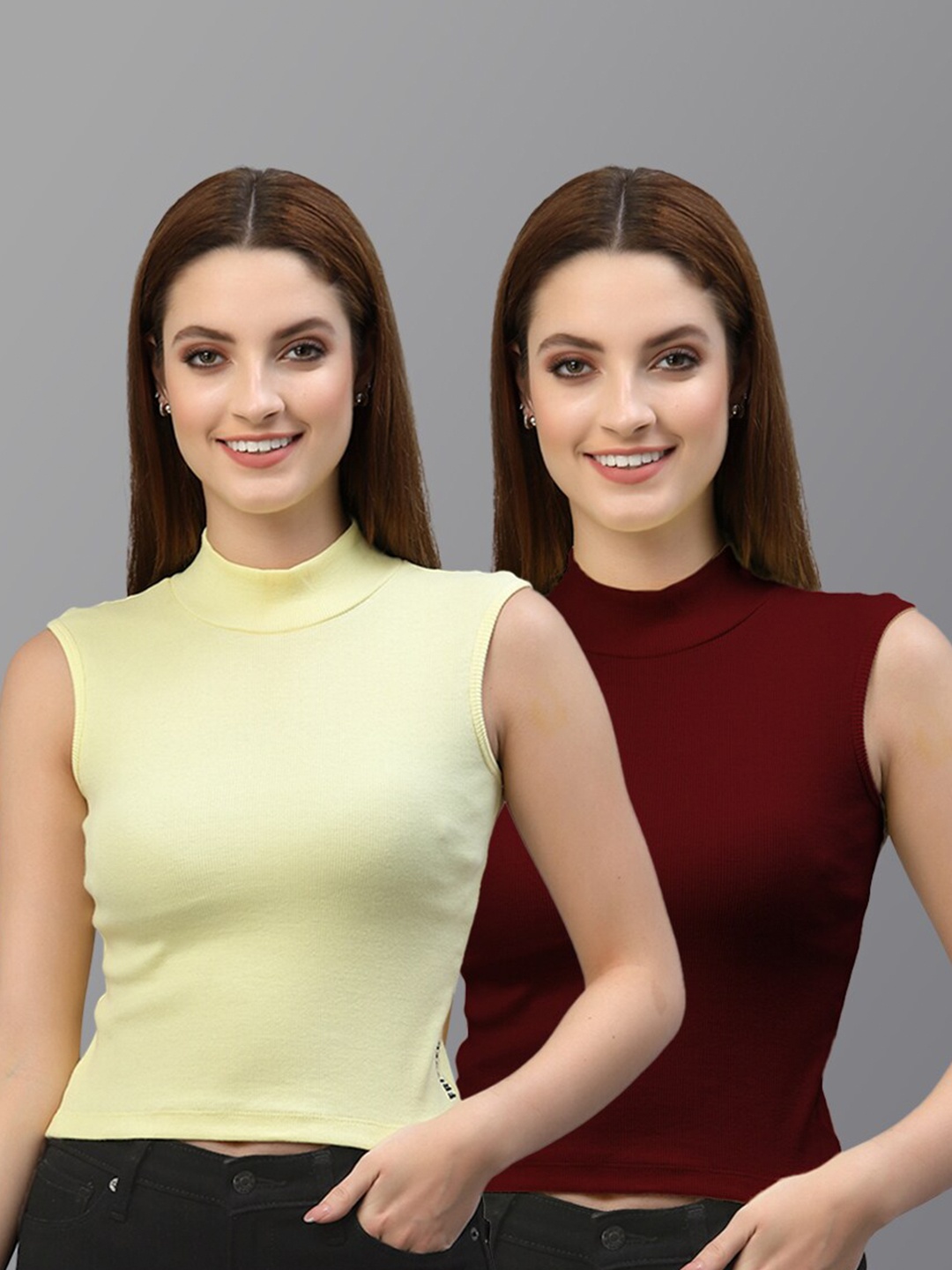 

Friskers Pack of 2 Solid Tops, Yellow