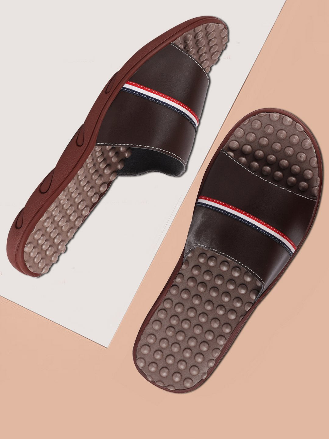 

FAUSTO Men Brown Slip-On Flip Flops