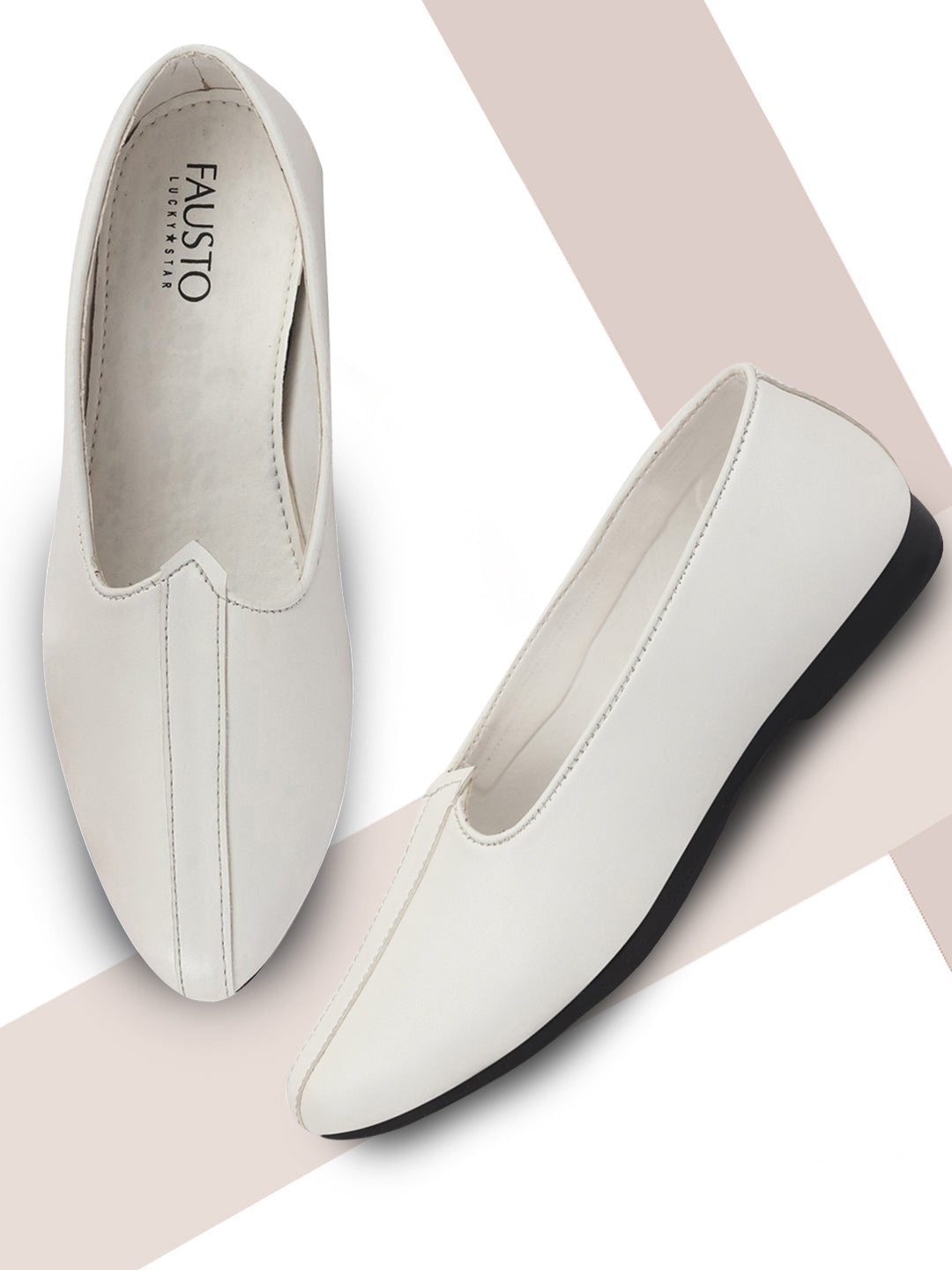 

FAUSTO Men White PU Slip-On Sneakers