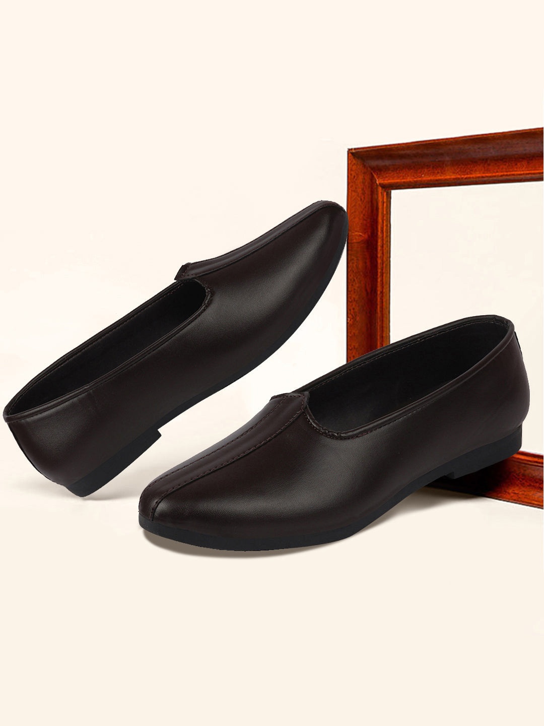 

FAUSTO Men Brown PU Mojaris