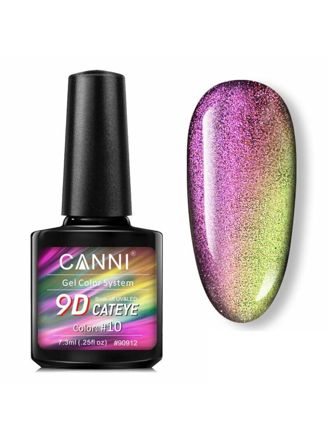 

CANNI 9D Cateye Soak-Off UV & LED Gel Color System Nail Polish 7.3 ml - Shade 10, Pink