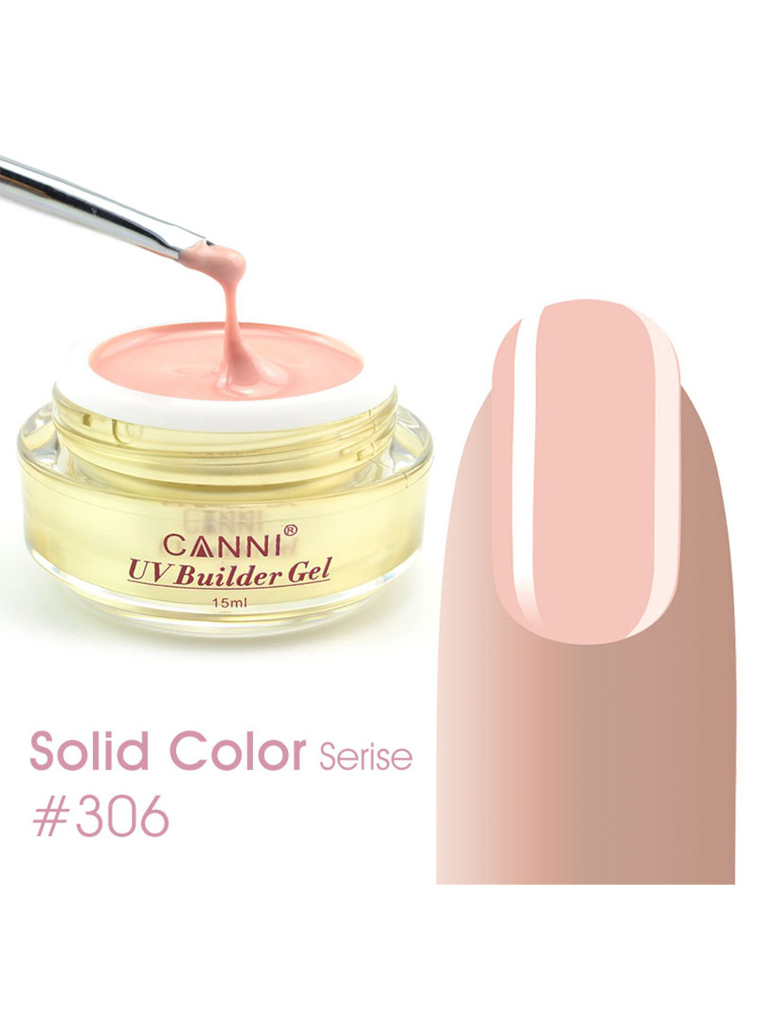

CANNI UV Builder Poly Nail Extension Gel 15ml - Shade BG-306, Pink