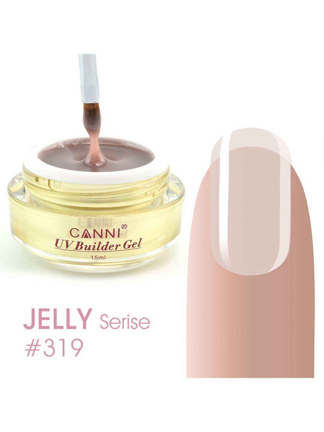 

CANNI UV Builder Poly Nail Extension Gel 15ml - Shade BG-319, Nude