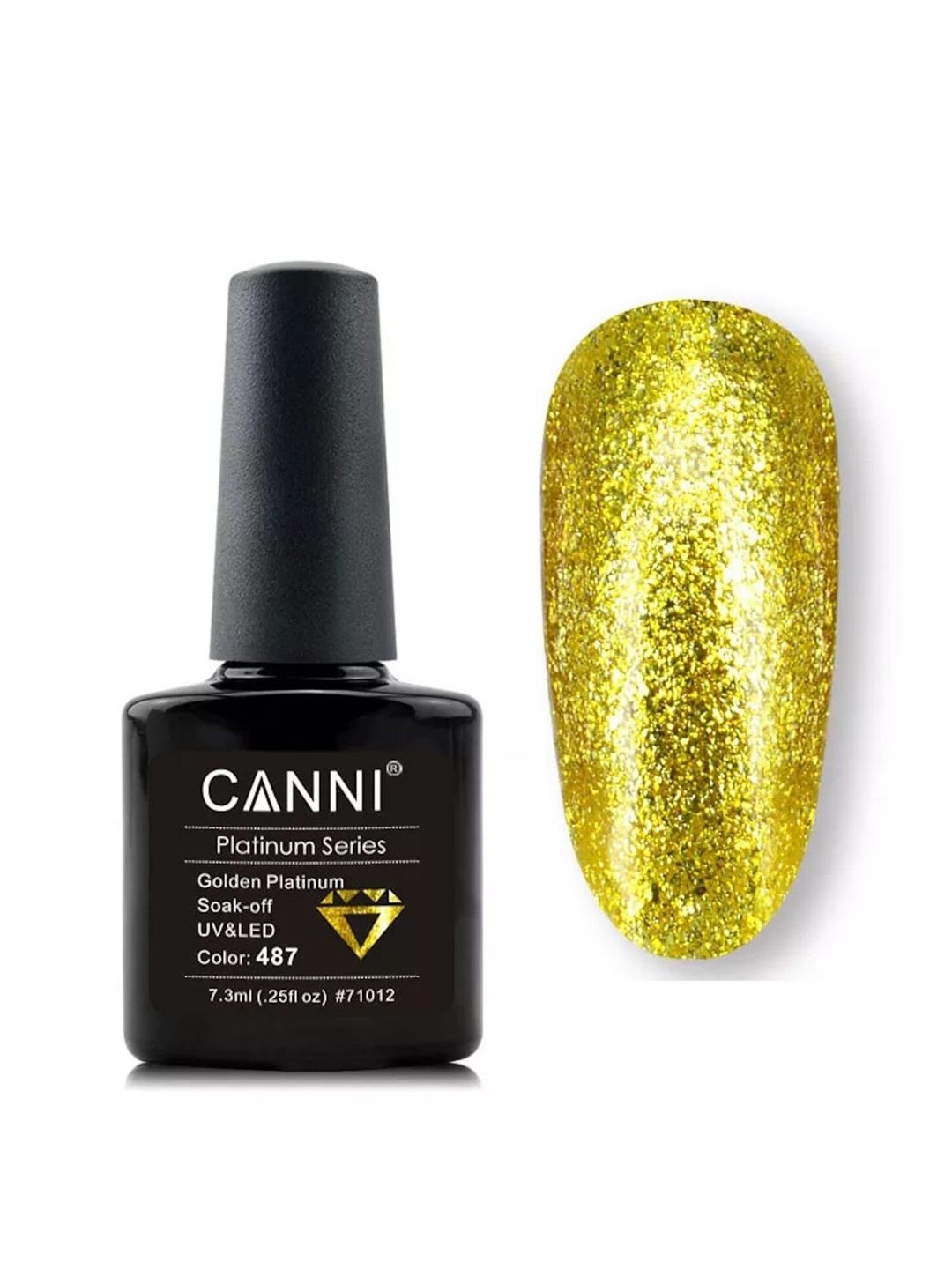 

CANNI Platinum Series Soak-Off UV & LED Gel Nail Polish 7.3 ml - Golden Platinum 487, Yellow