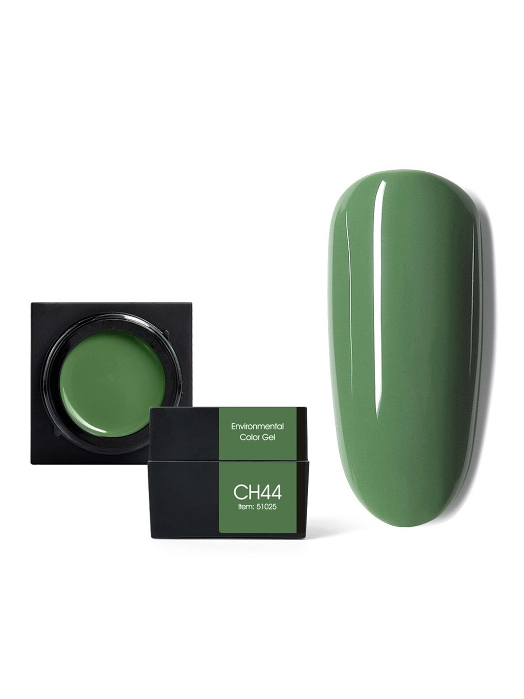 CANNI Color Mud Semi-Permanent Soak-Off UV-LED Gel Nail Polish - Shade CH44, Green