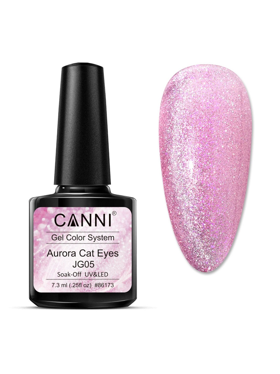 

CANNI Aurora Cat Eye Soak Off UV & LED Gel Color System Nail Polish 7.3 ml - JG05, Pink