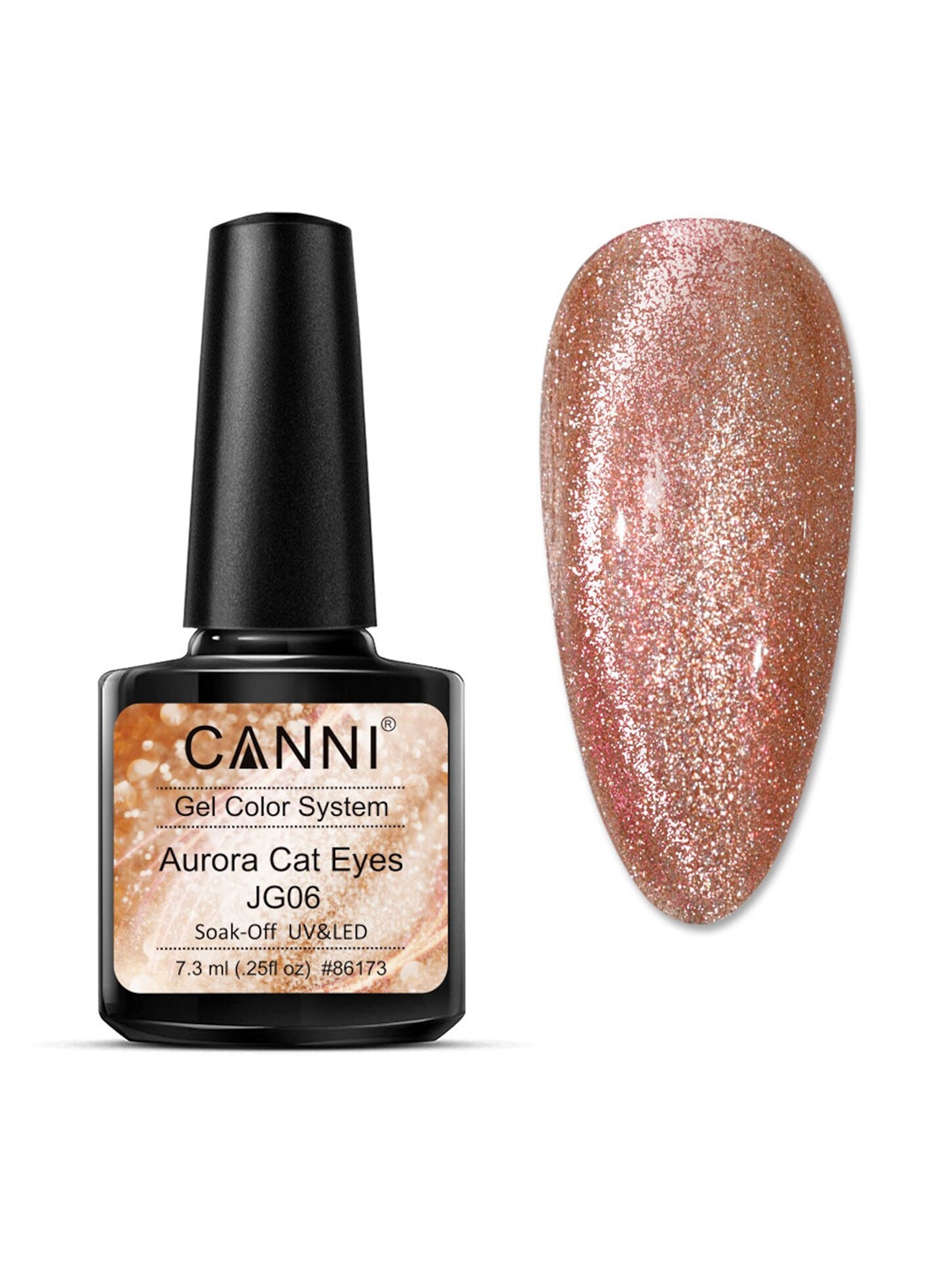 

CANNI Aurora Cat Eyes Gel Color Nail Polish 7.3 ml - JG06, Brown