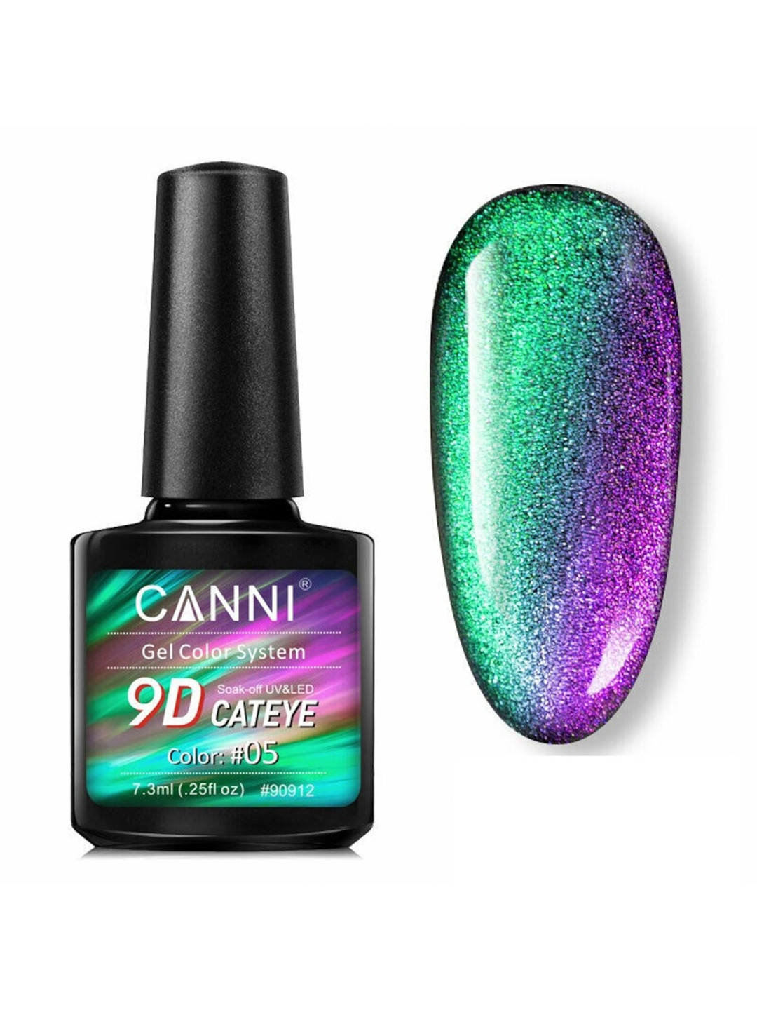 

CANNI 9D Cat Eye Galaxy Magnetic UV-LED Soak-Off Gel Nail Polish - Shade 05, Green