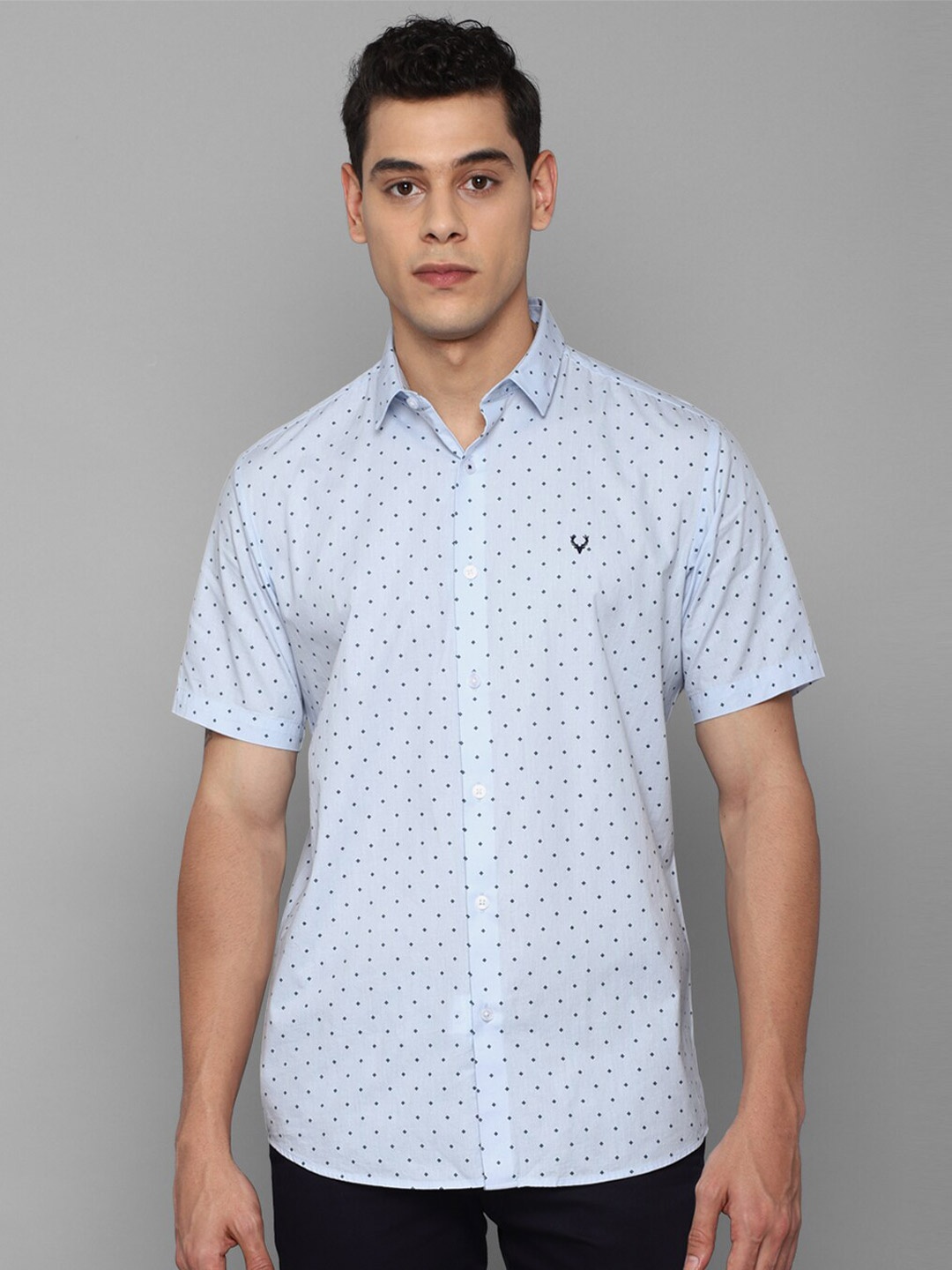

Allen Solly Men Blue Slim Fit Printed Pure Cotton Casual Shirt