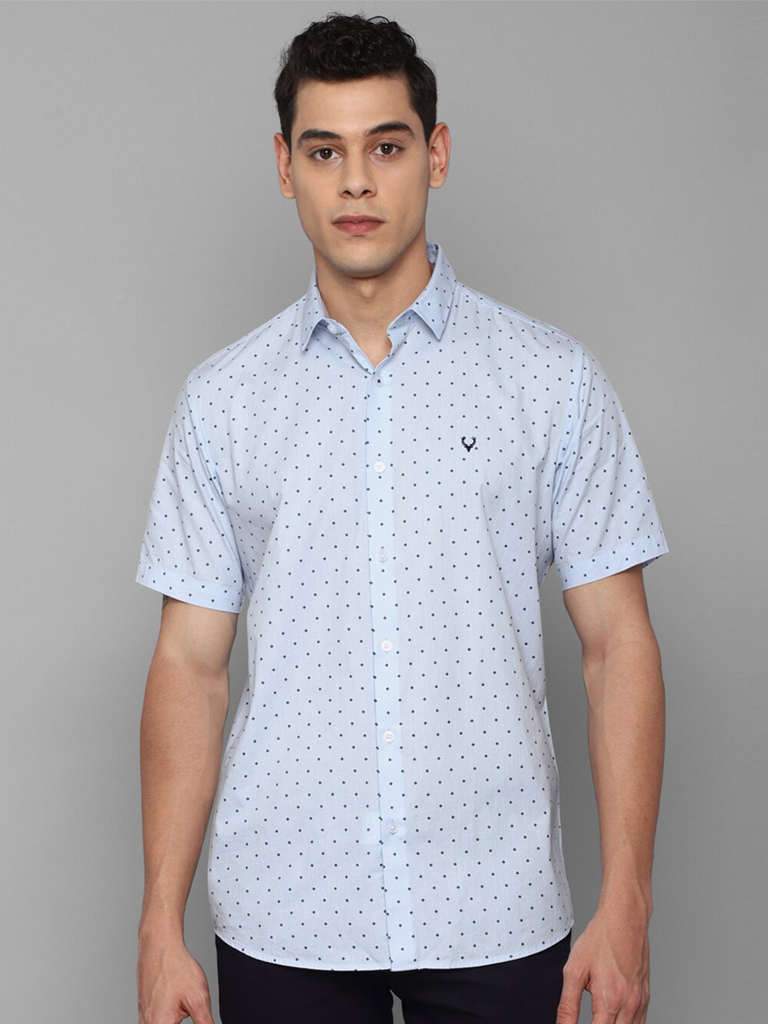 

Allen Solly Men Blue Slim Fit Printed Pure Cotton Casual Shirt